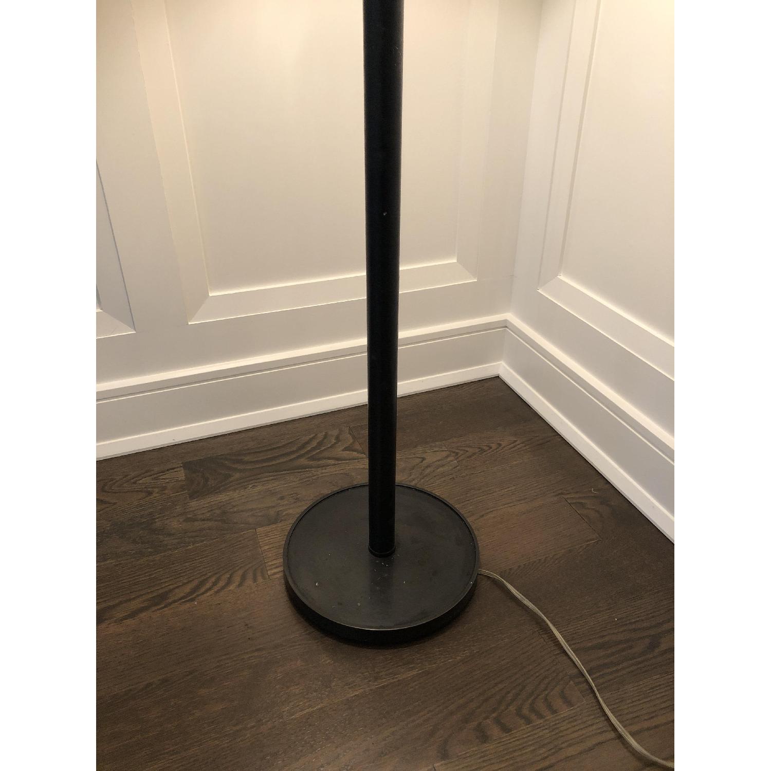 Black Floor Lamp w/ Off White Shade - image-4