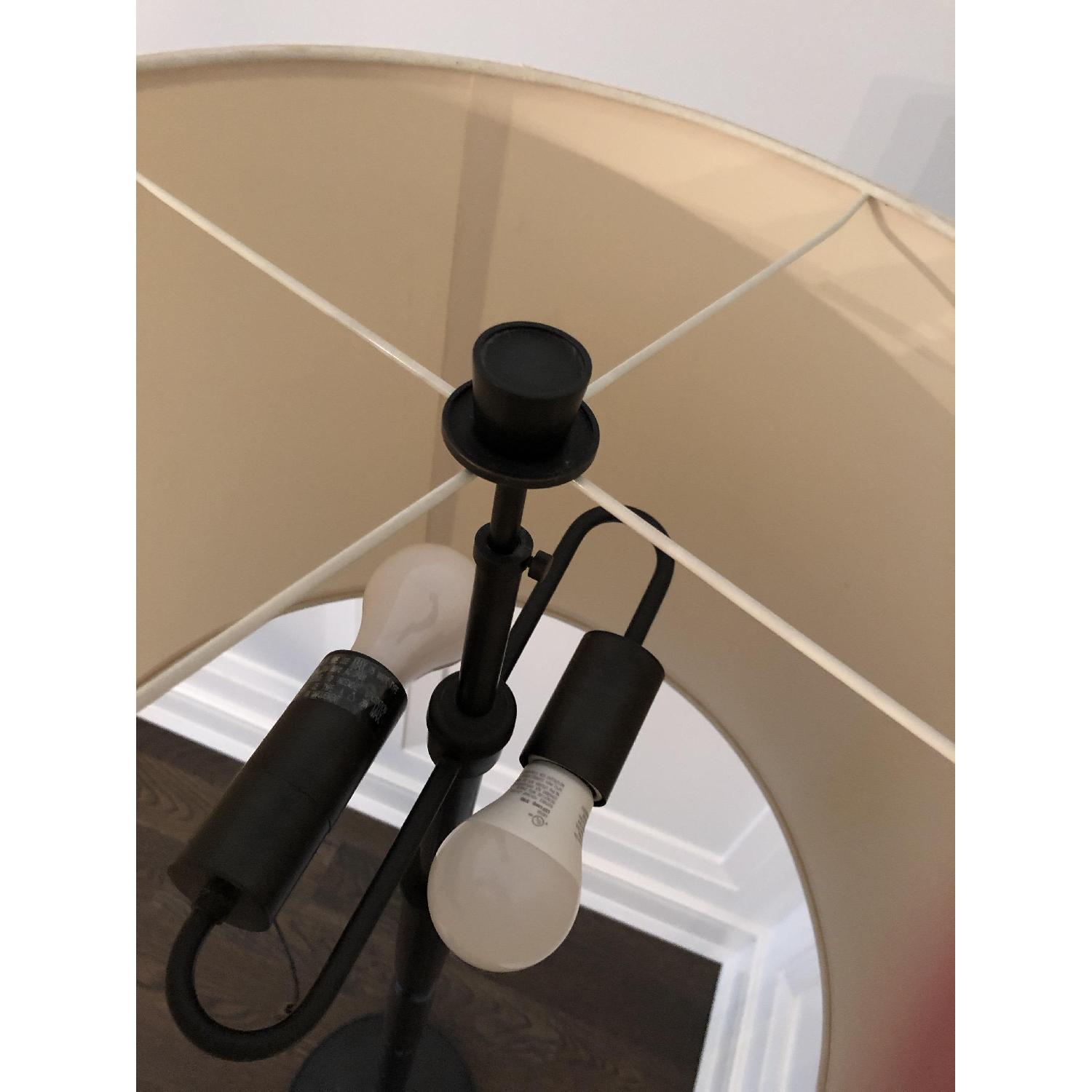 Black Floor Lamp w/ Off White Shade - image-5