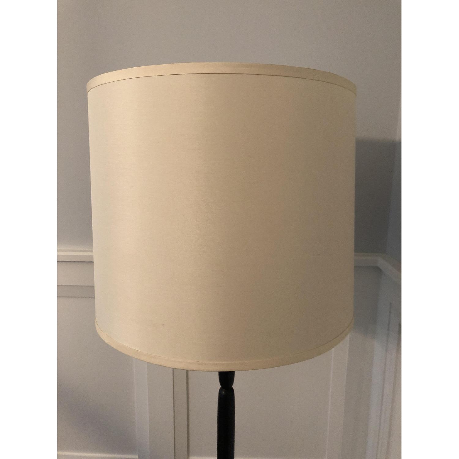 Black Floor Lamp w/ Off White Shade - image-6