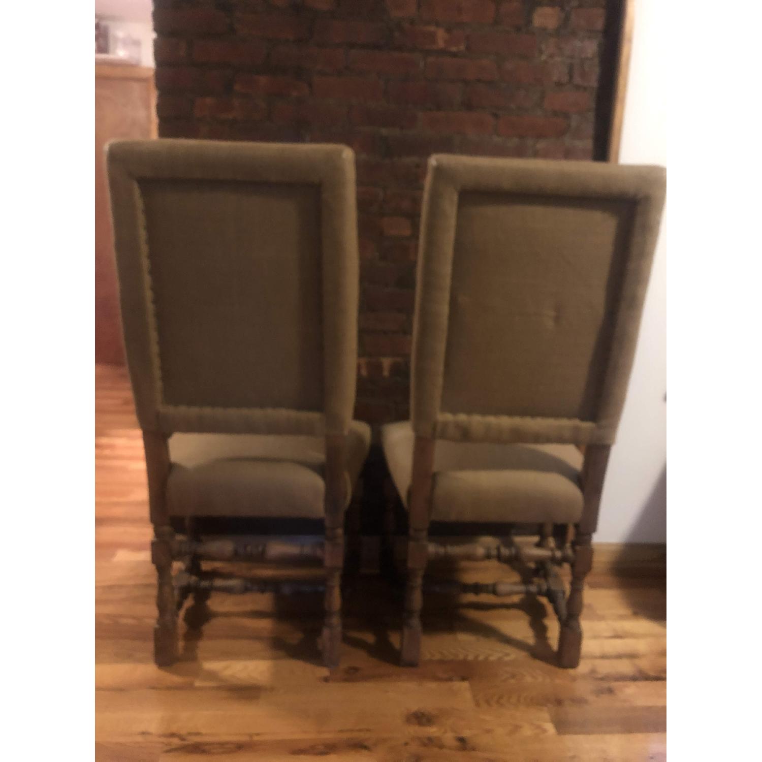 Restoration Hardware Burlap English Chairs - image-1