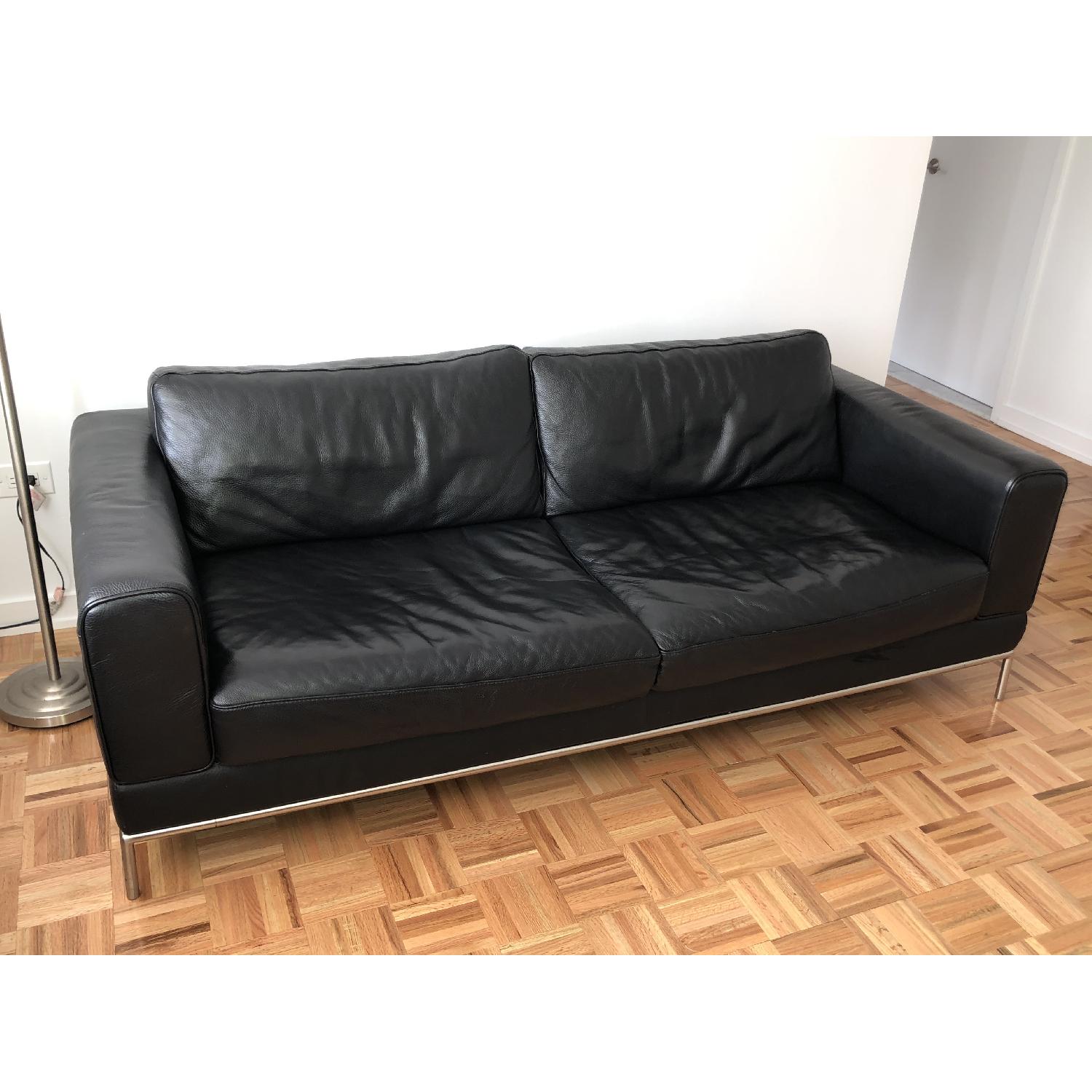Ikea Arild Black Leather Sofa - image-3