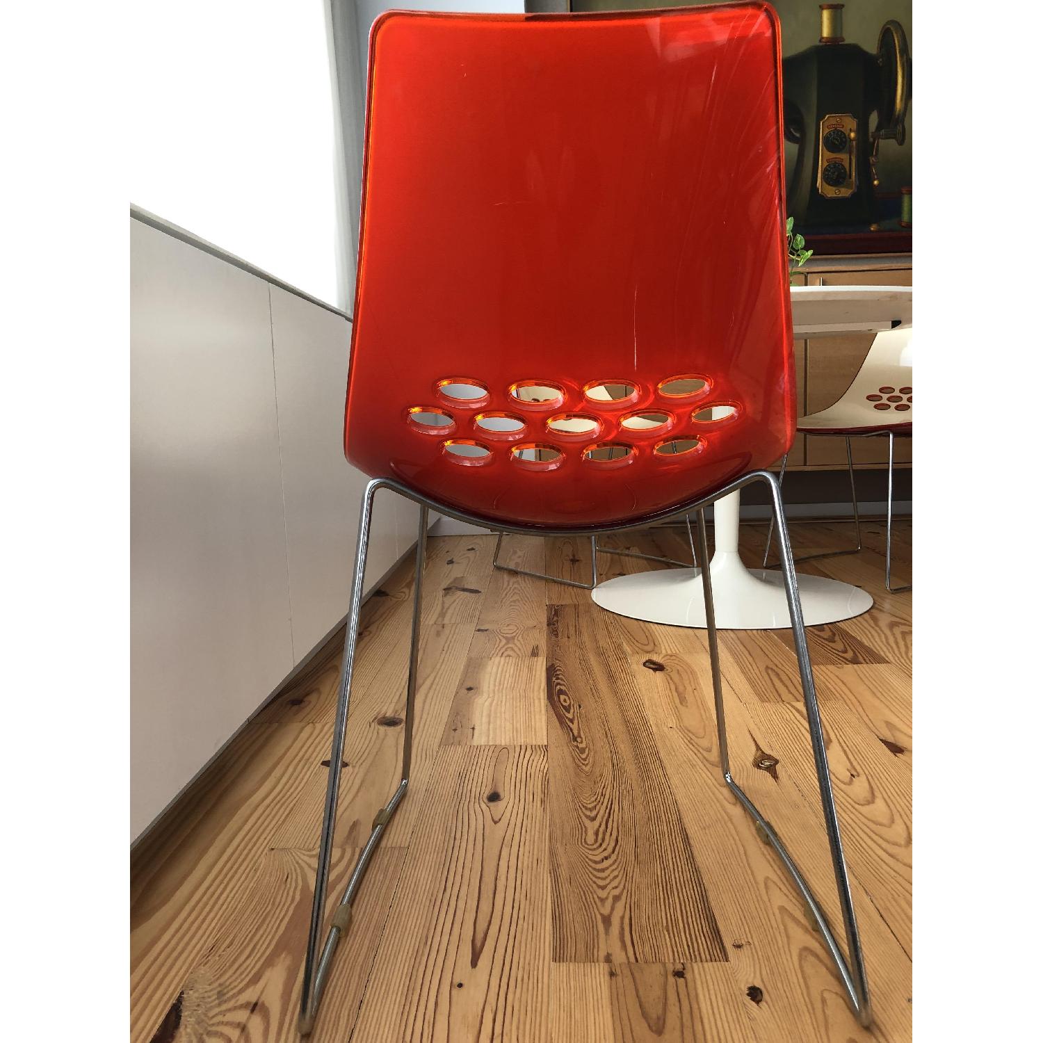 Calligaris Jam Orange/Ivory Dining Chairs AptDeco