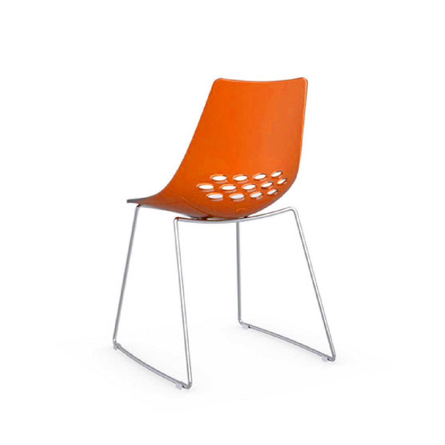 Calligaris Jam Orange/Ivory Dining Chairs AptDeco