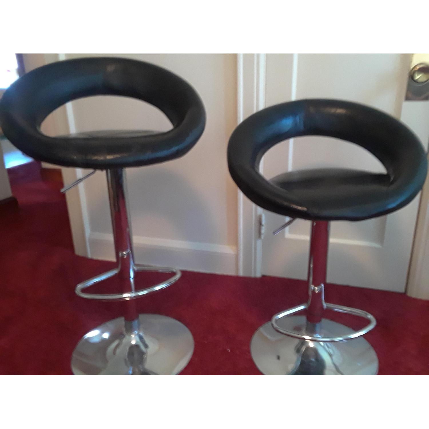Vintage 1970s Faux Leather Bar Stools - image-1