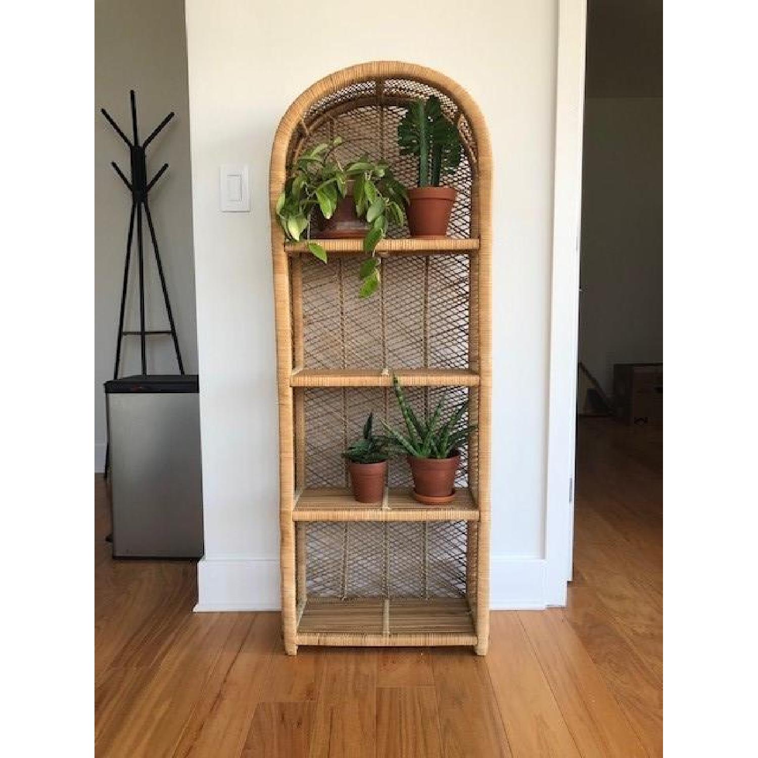 Vintage Arched Rattan Shelf - image-0