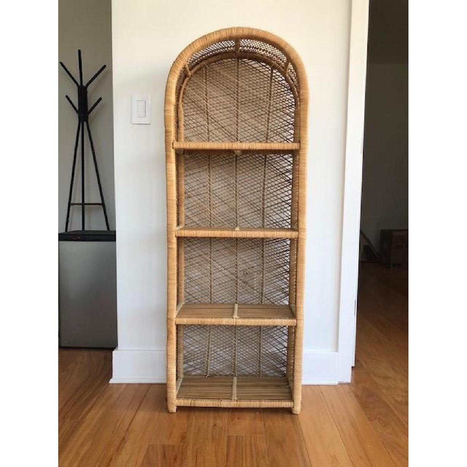 Vintage Arched Rattan Shelf - image-2