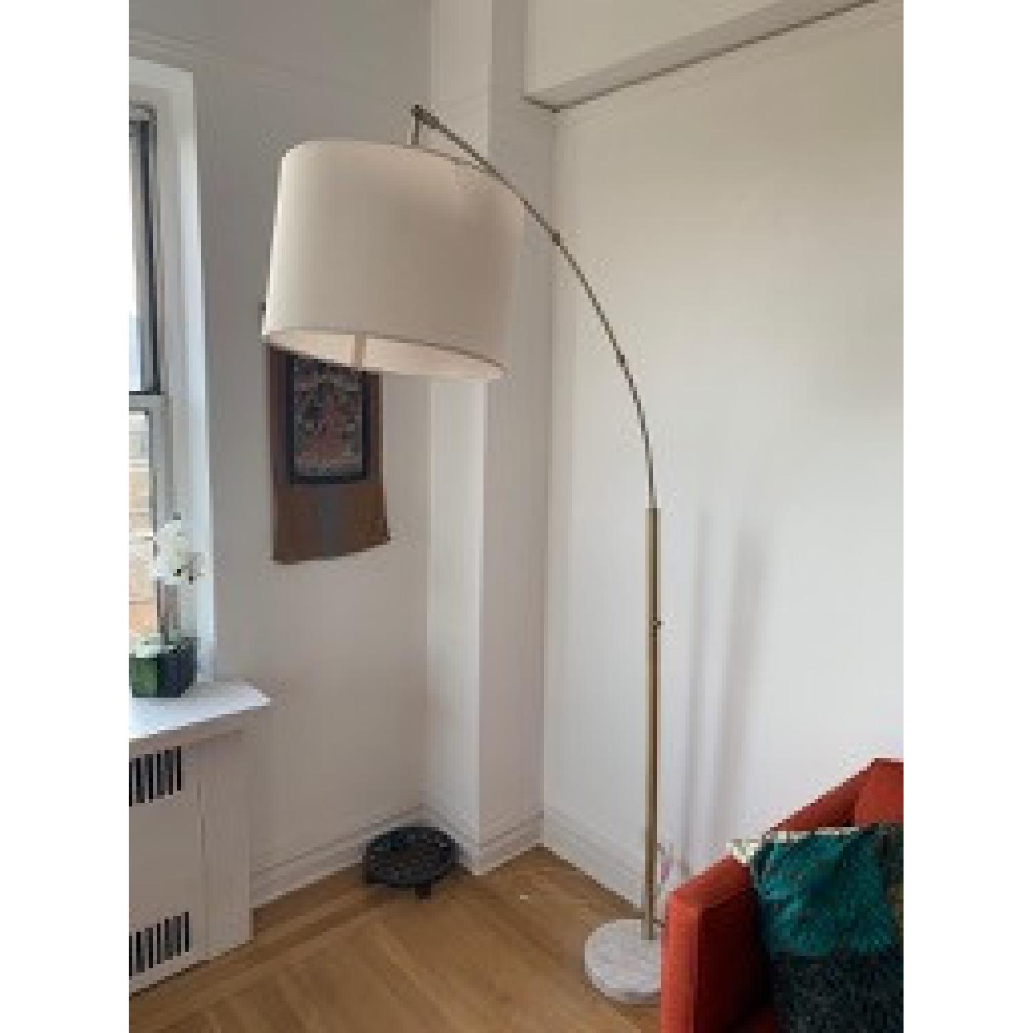 Bowery Bronze Arc Floor Lamp w/ Marble Base - image-1