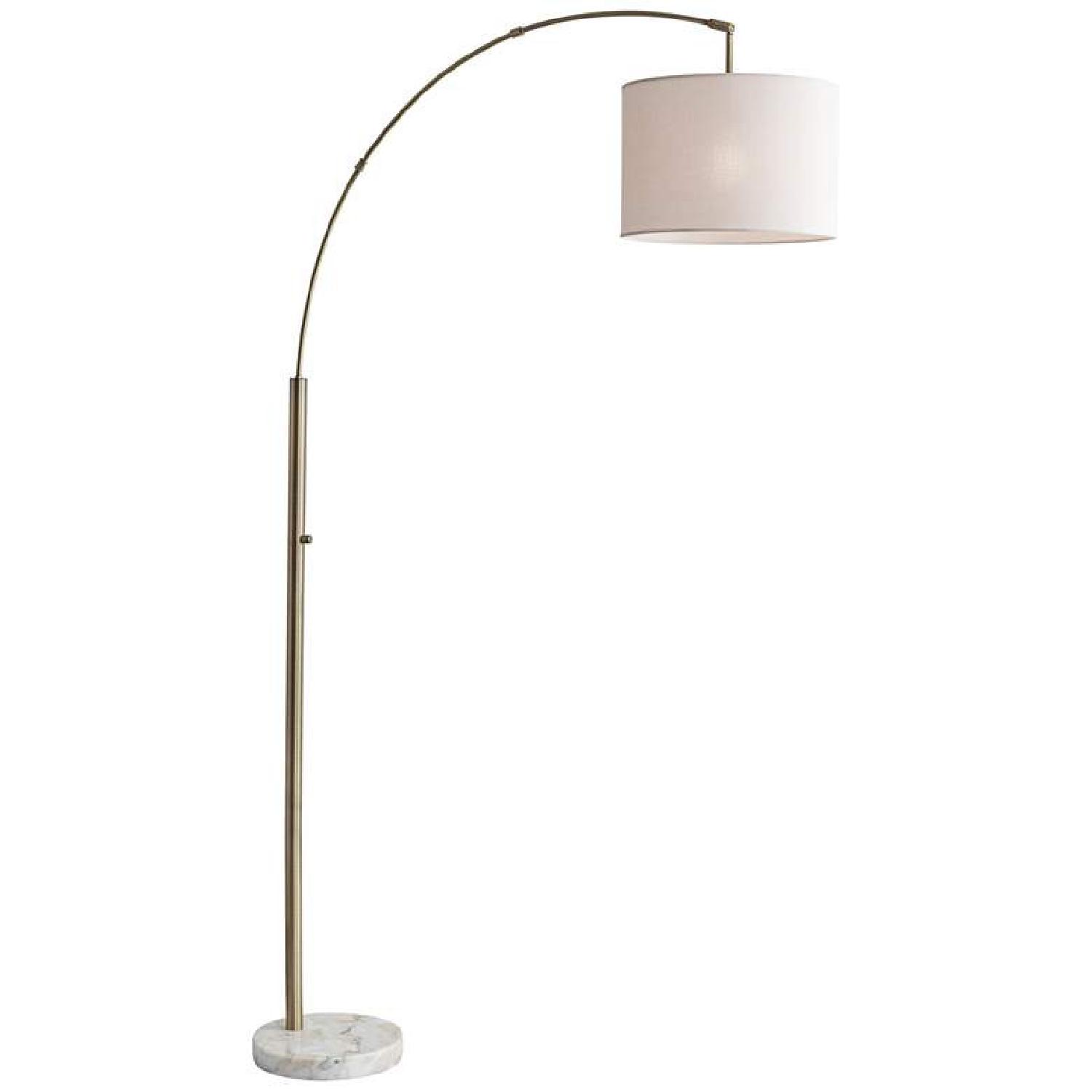 Bowery Bronze Arc Floor Lamp w/ Marble Base - image-0