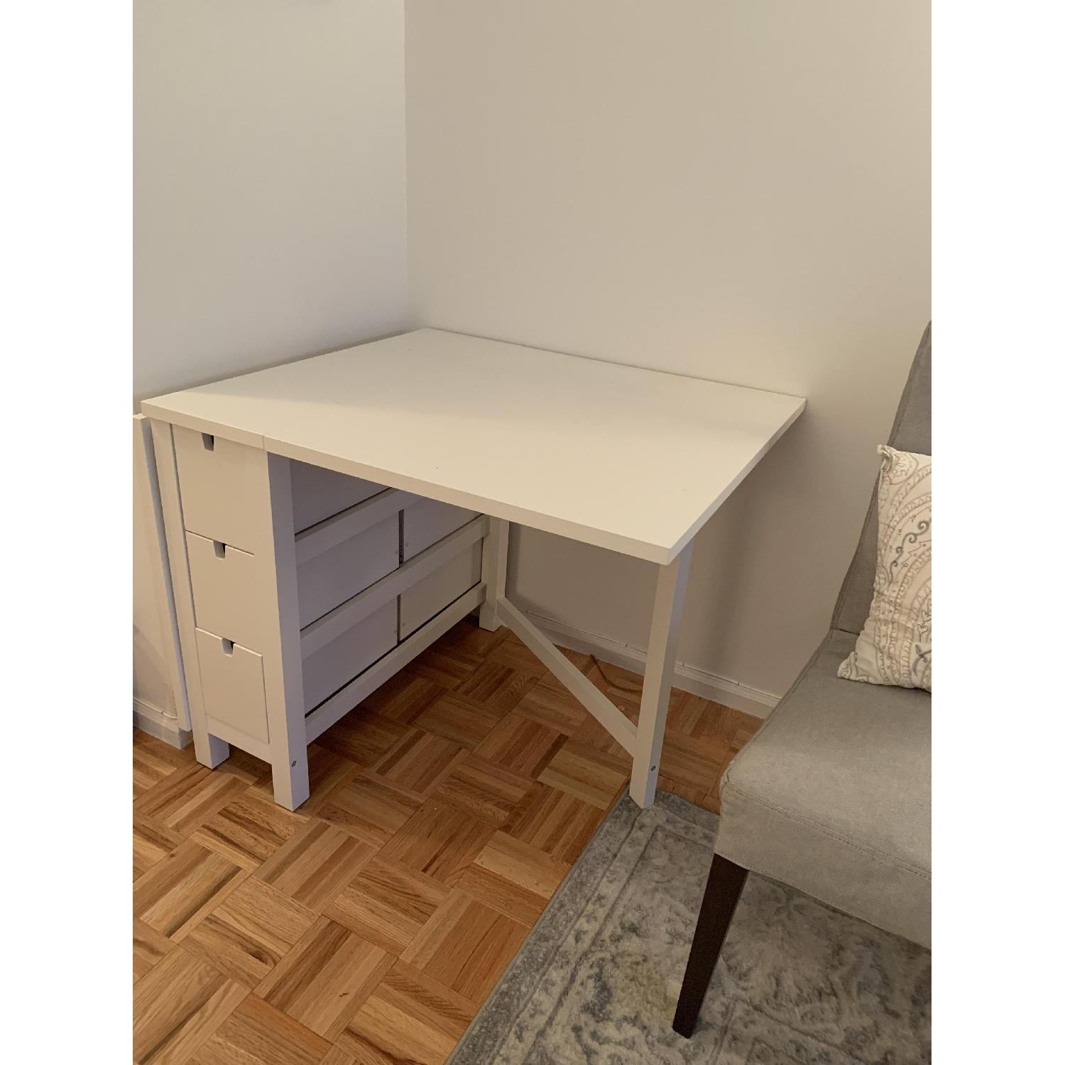 Ikea Norden Drop Leaf Dining Table w/ Storage - image-3