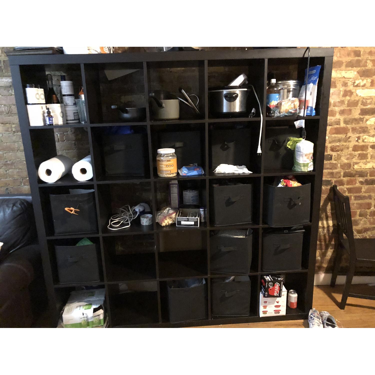 Dark Kallax BlackBrown Shelving Unit AptDeco