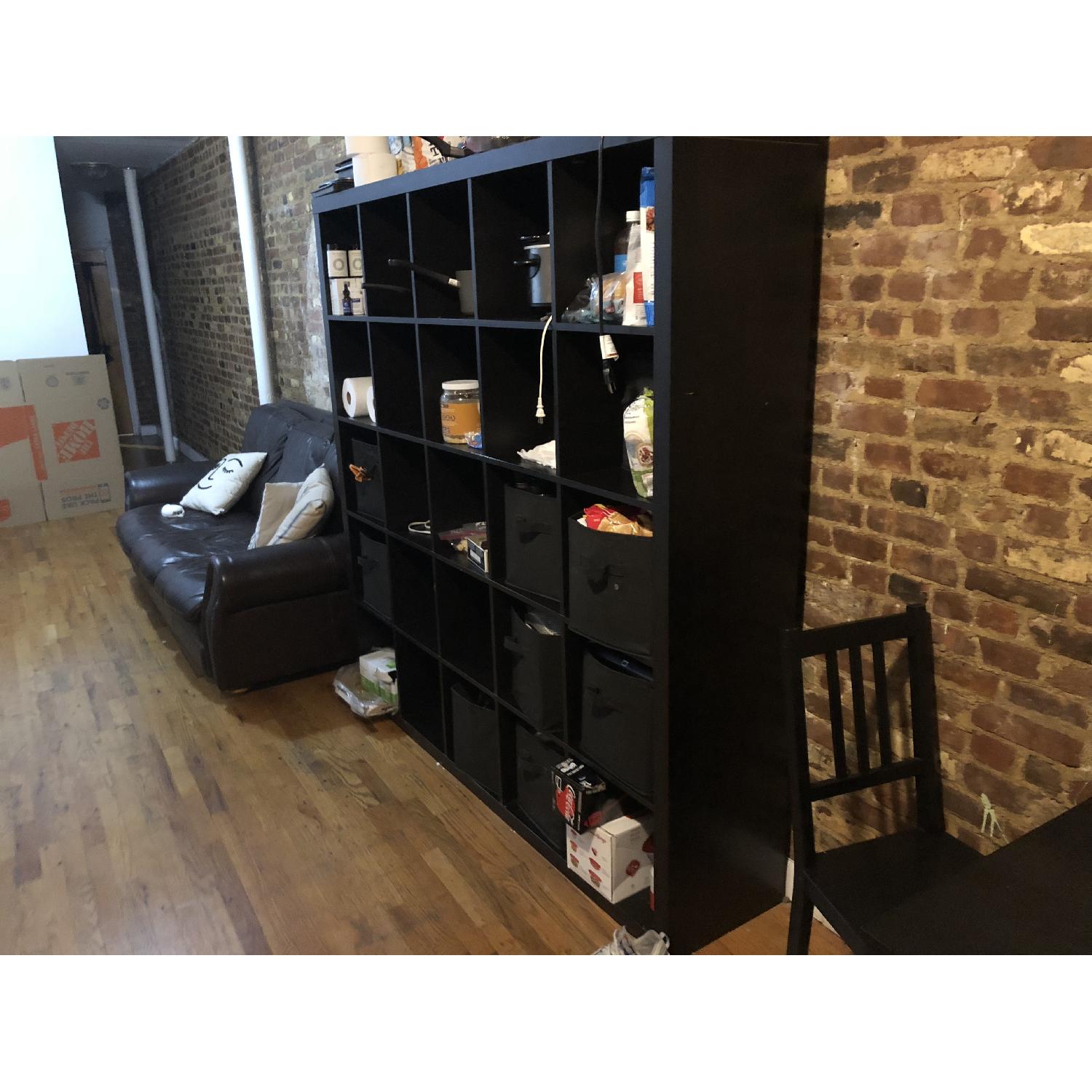 Dark Kallax BlackBrown Shelving Unit AptDeco