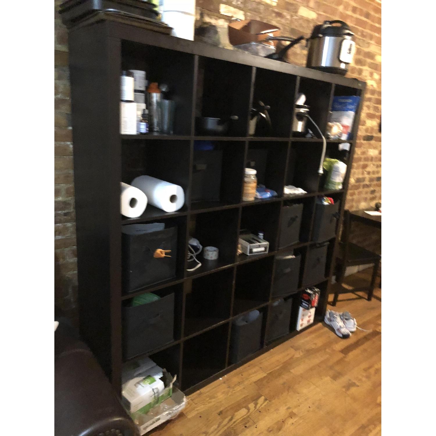Dark Kallax BlackBrown Shelving Unit AptDeco