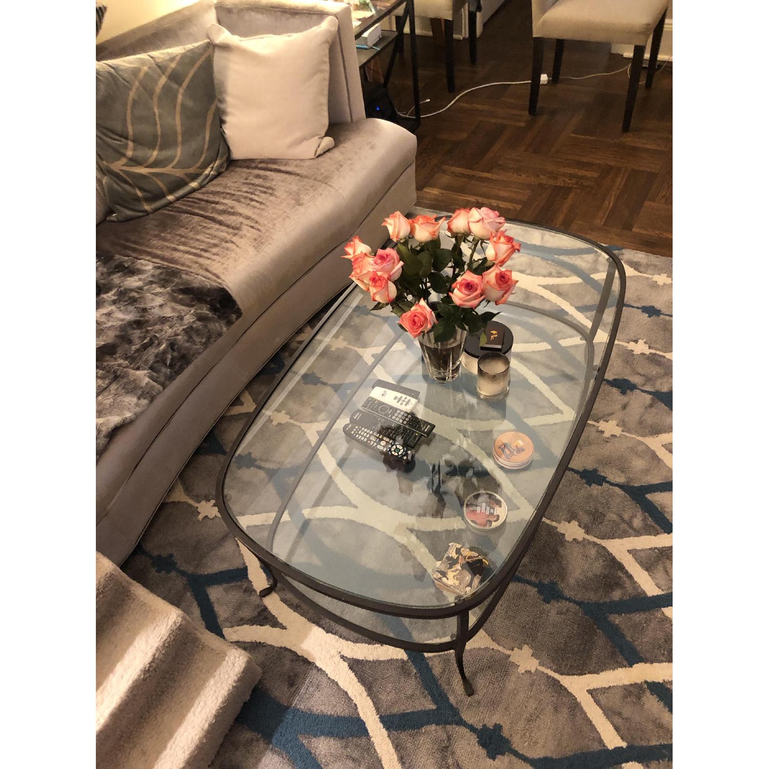 Pottery Barn Iron/Glass Coffee Table - image-0