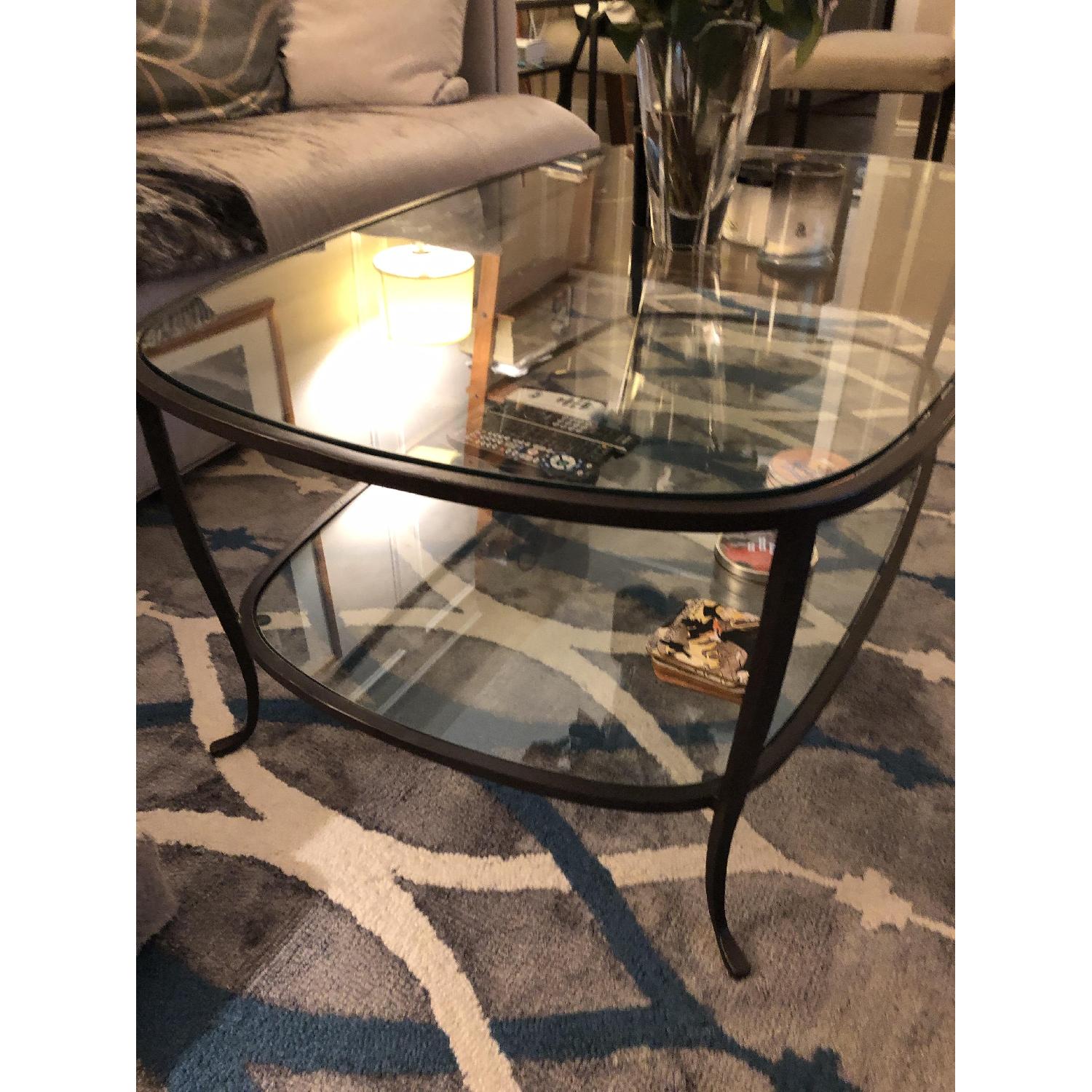 Pottery Barn Iron/Glass Coffee Table - image-1