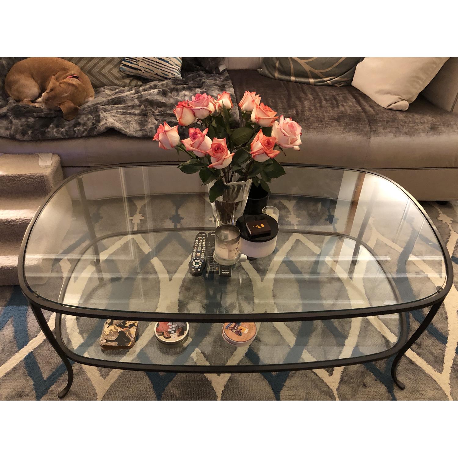 Pottery Barn Iron/Glass Coffee Table - image-2
