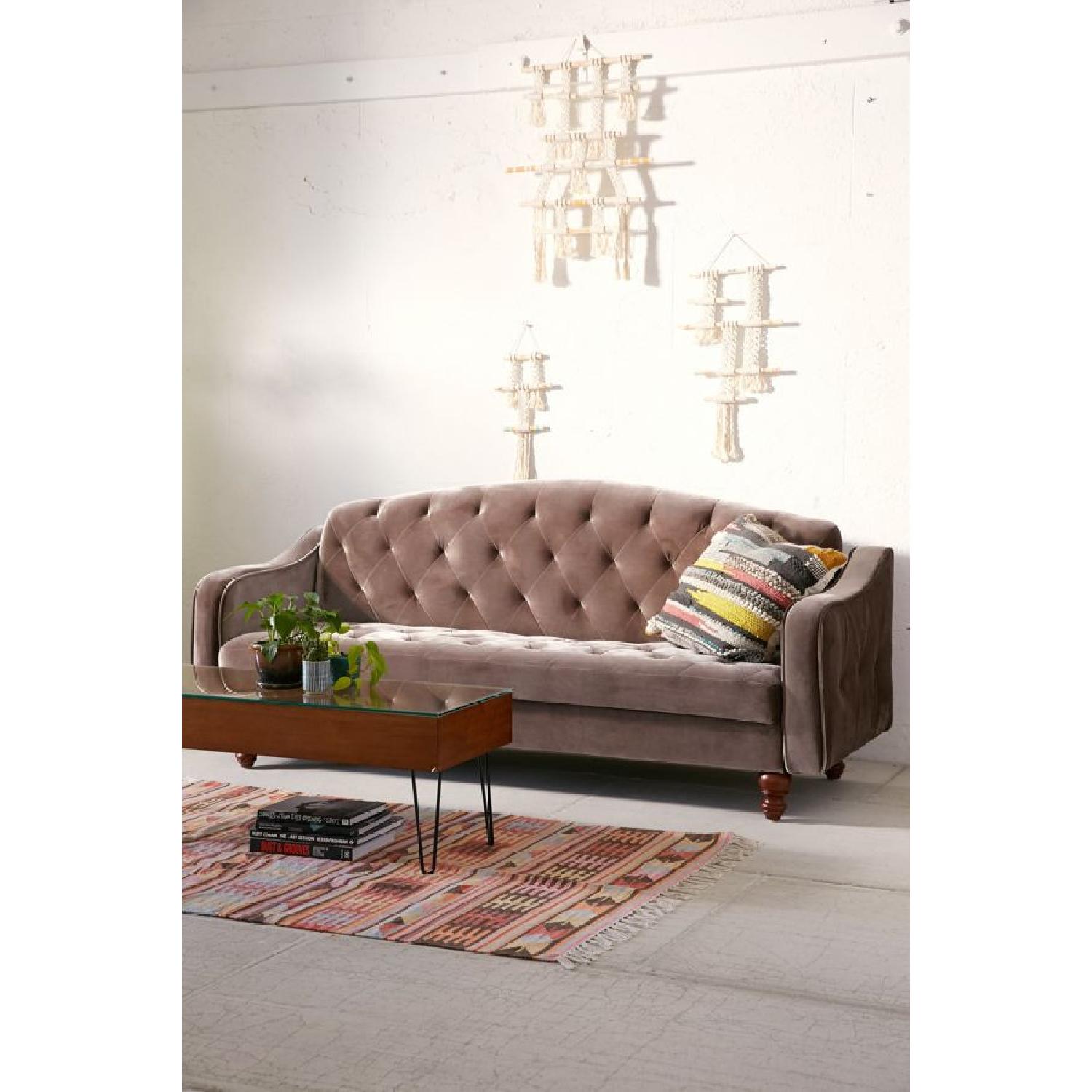 Urban Outfitters Ava Velvet Tufted Sleeper Sofa AptDeco