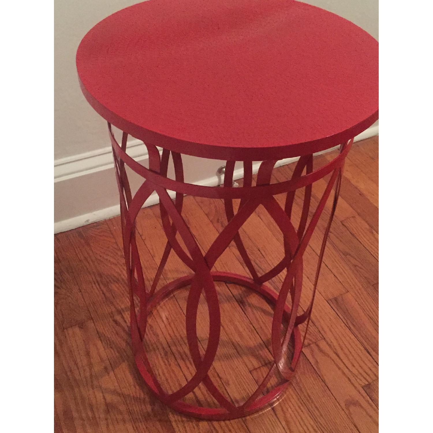 CB2 Red Metal Side Table - image-5