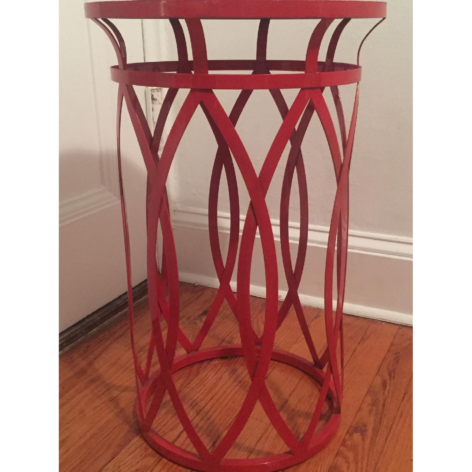 CB2 Red Metal Side Table - image-3