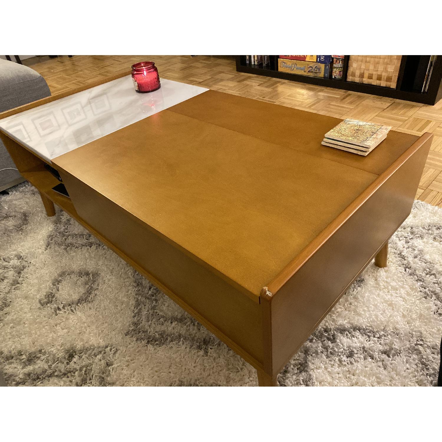 Crosley Pop-up Storage Coffee Table w/ Marble Leaf - image-7