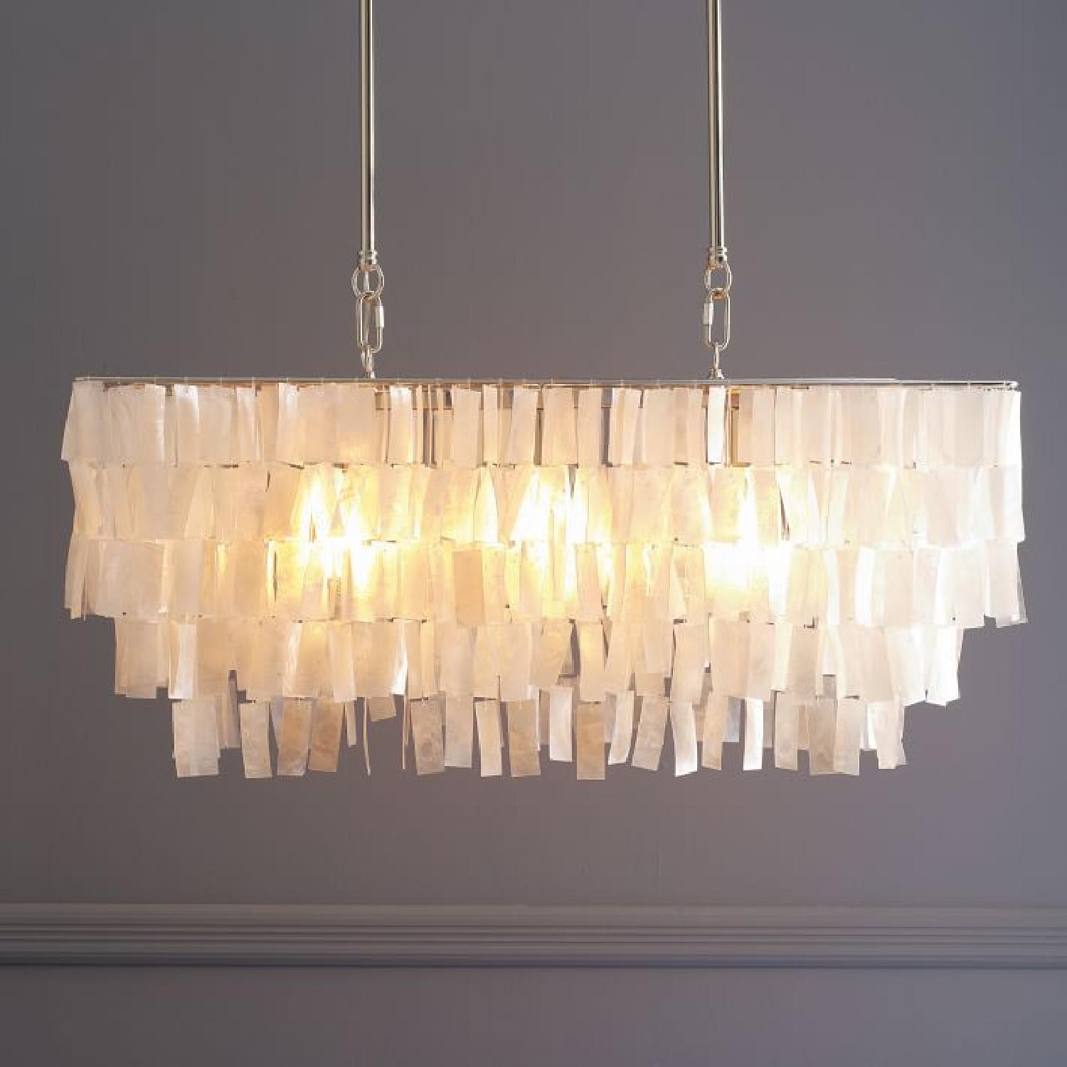 West Elm Capiz Rectangle Chandelier - image-5