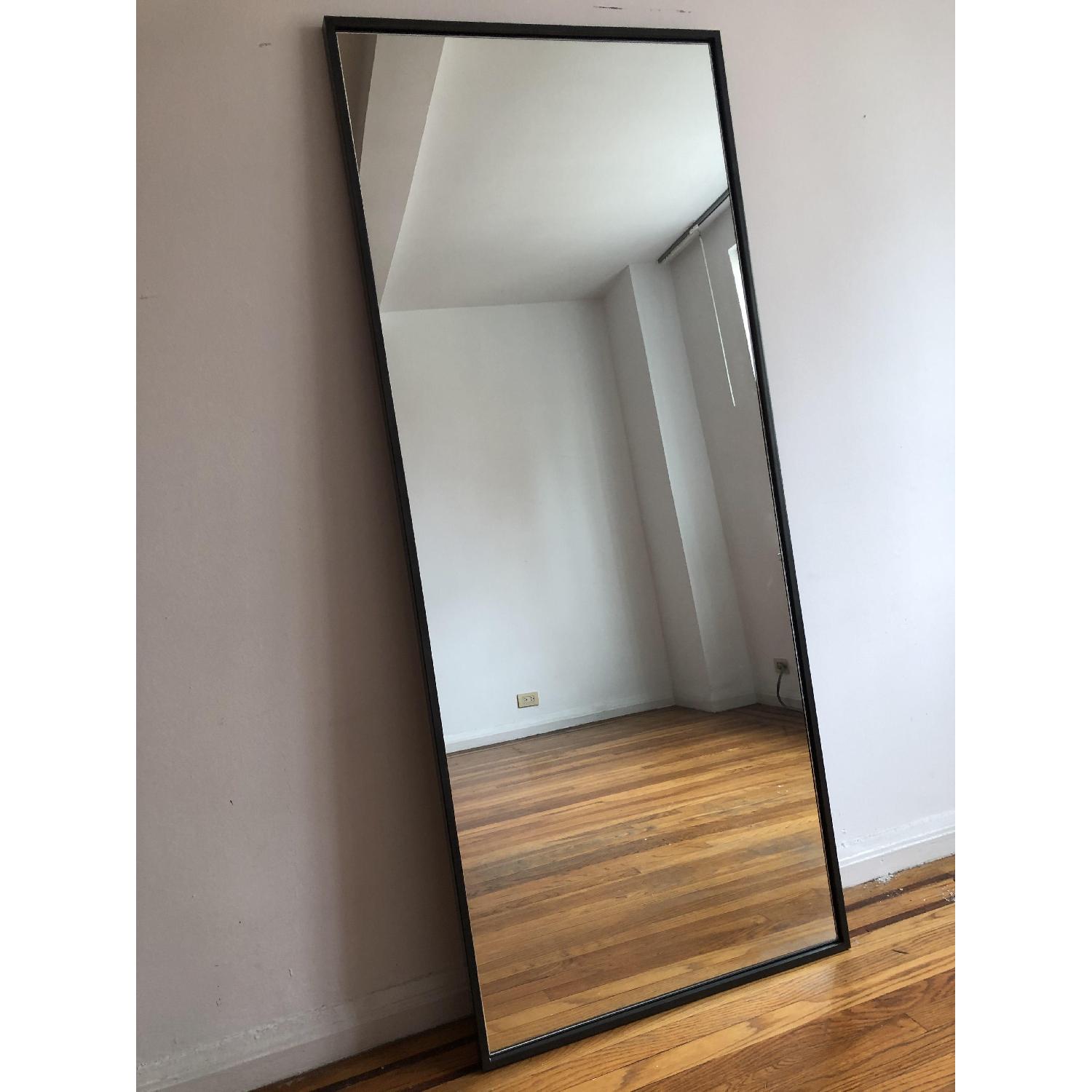 West Elm Black Metal Framed Floor Mirror AptDeco