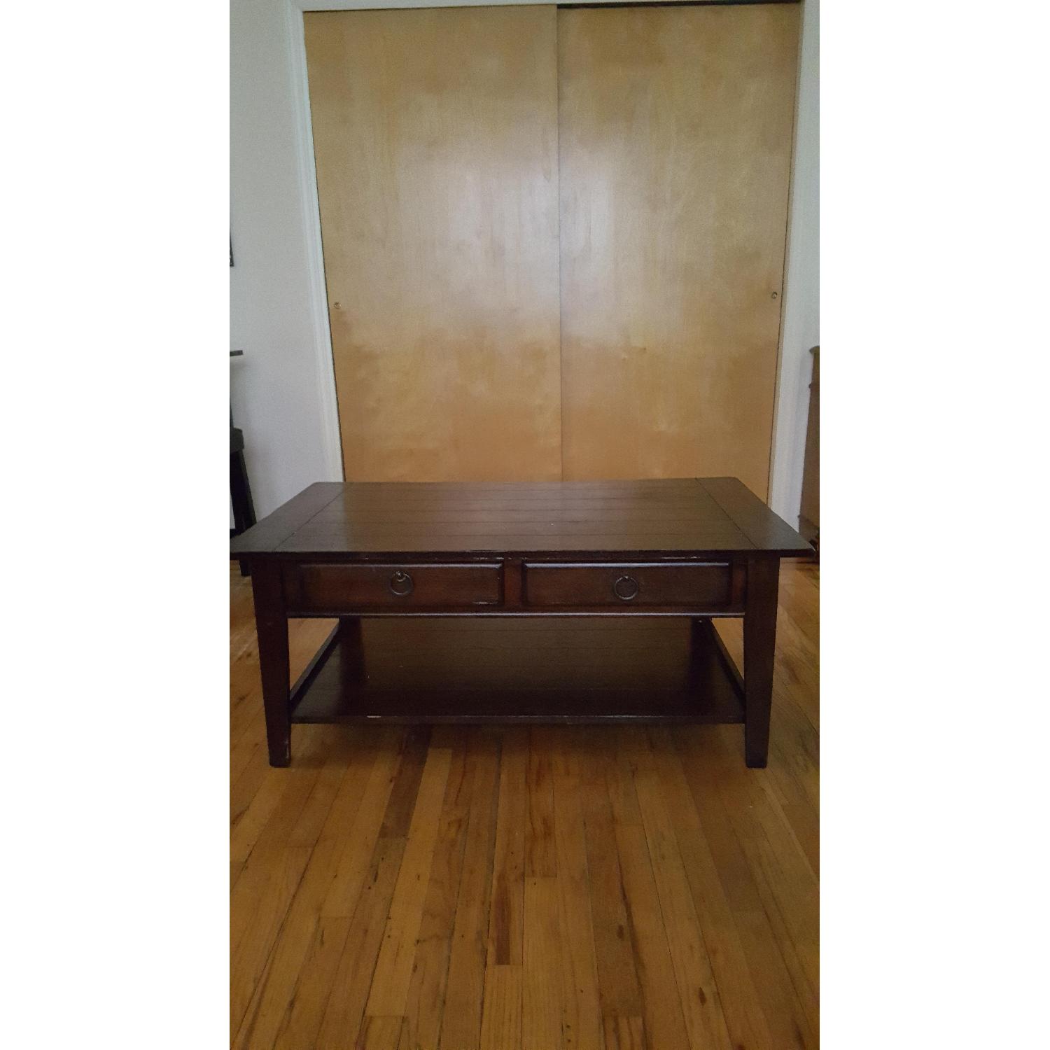 Pottery Barn Dark Brown Coffee Table - image-2