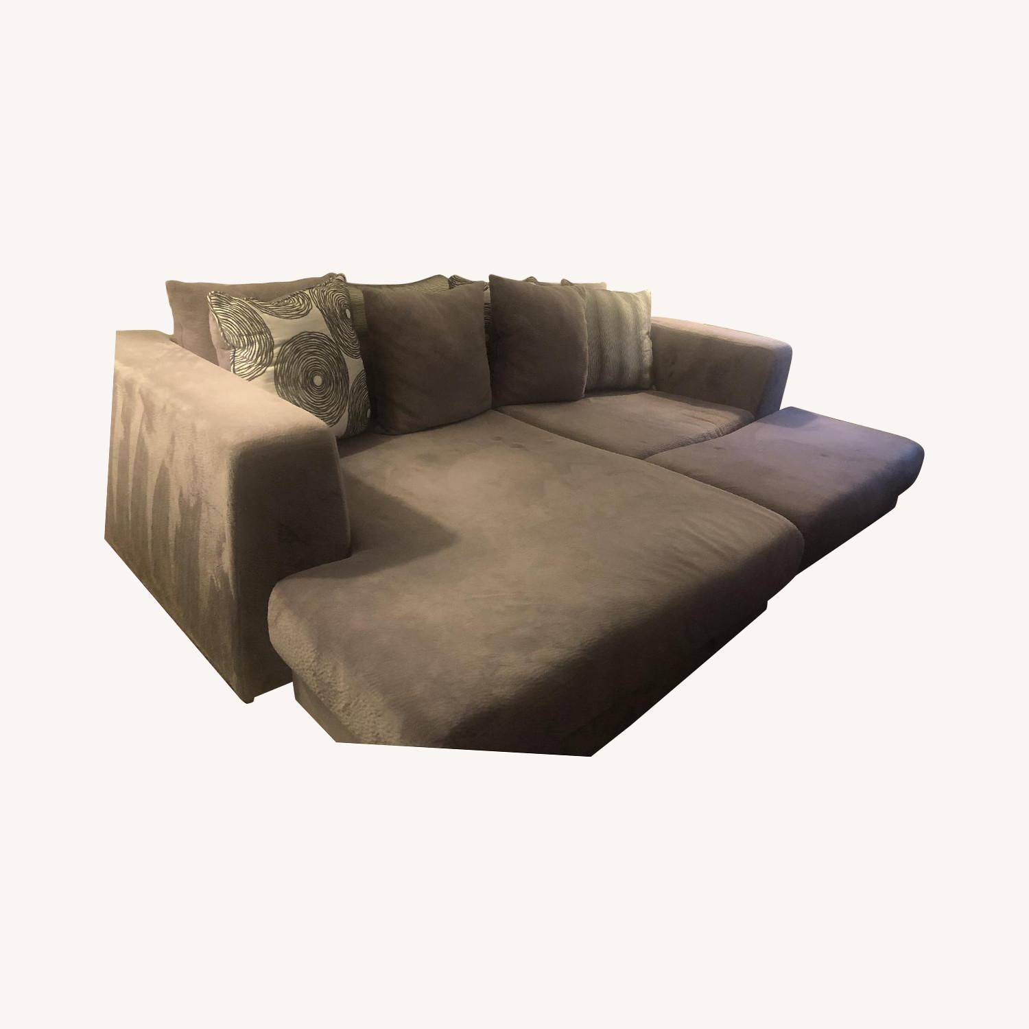Mor Furniture 2 Piece Chaise Sectional w/ Ottoman & Pillows AptDeco