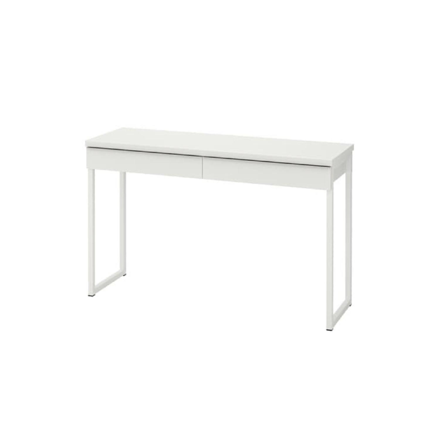 Ikea Besta Burs High Gloss White Desk - image-1
