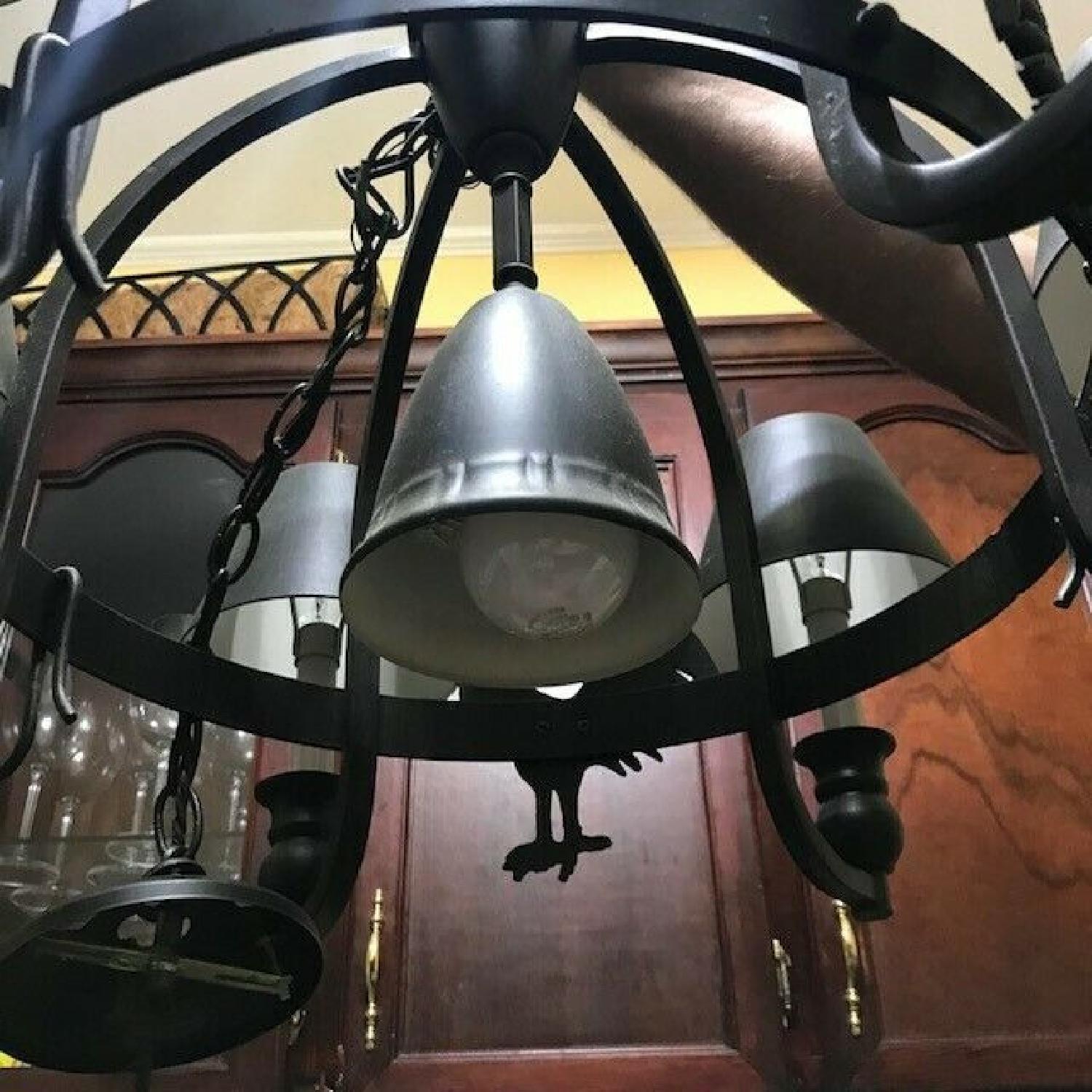 Vintage 7 Light Rooster Chandelier Lamp - image-5