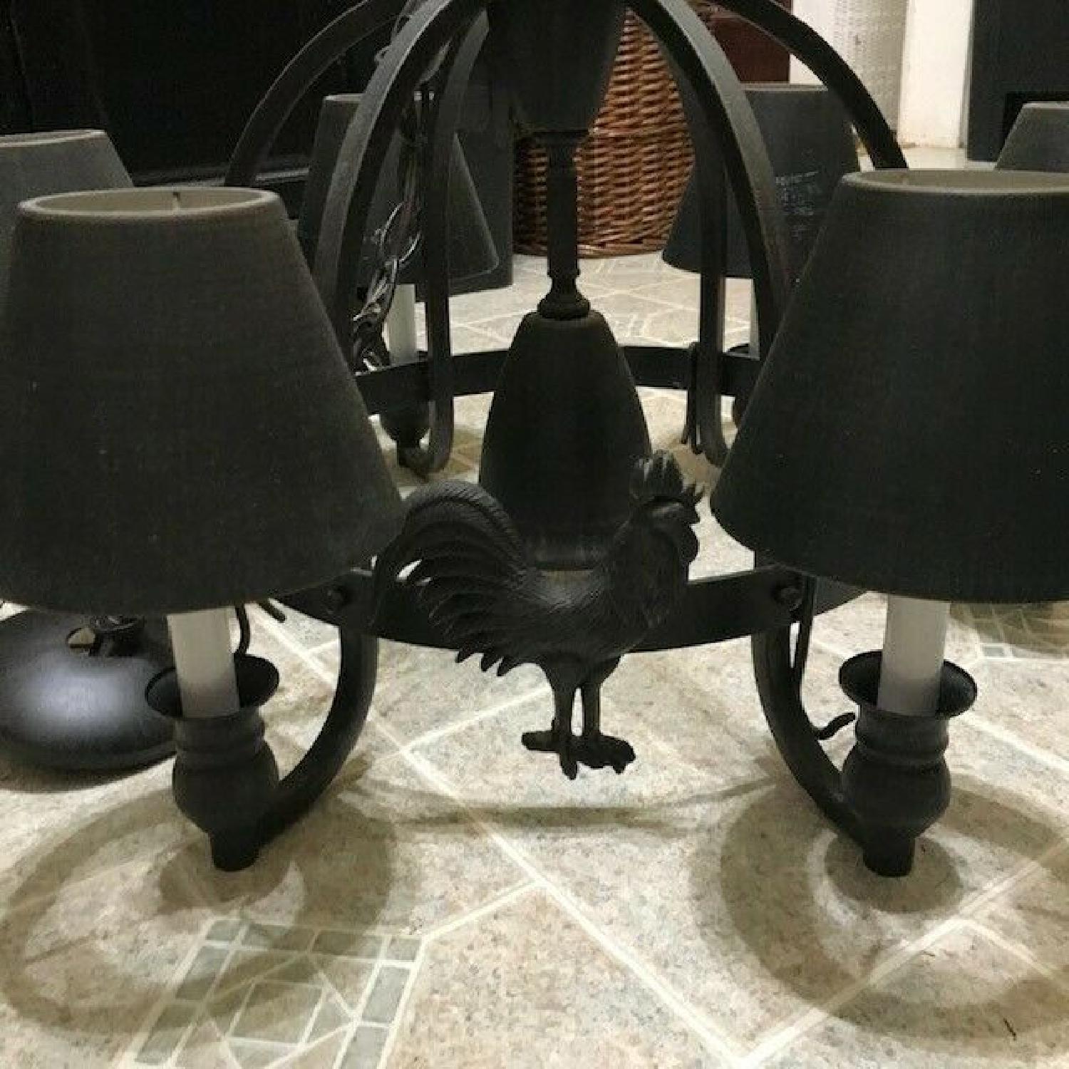 Vintage 7 Light Rooster Chandelier Lamp - image-2