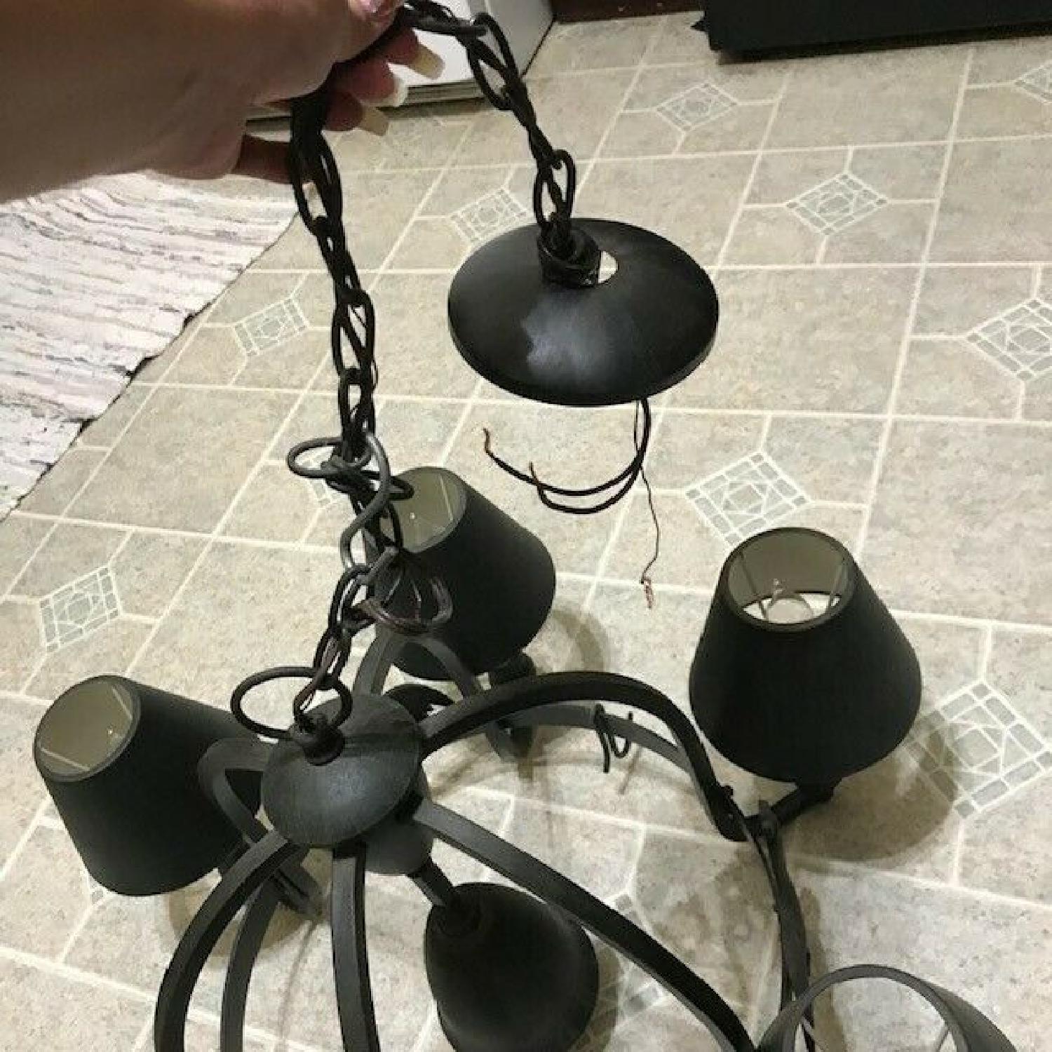 Vintage 7 Light Rooster Chandelier Lamp - image-7