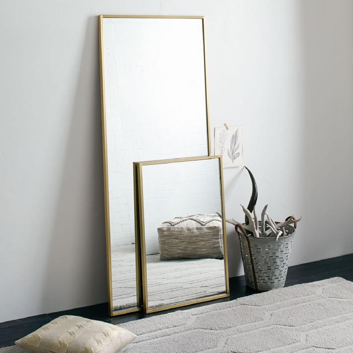 West Elm Metal Framed Floor Mirror Brass Aptdeco