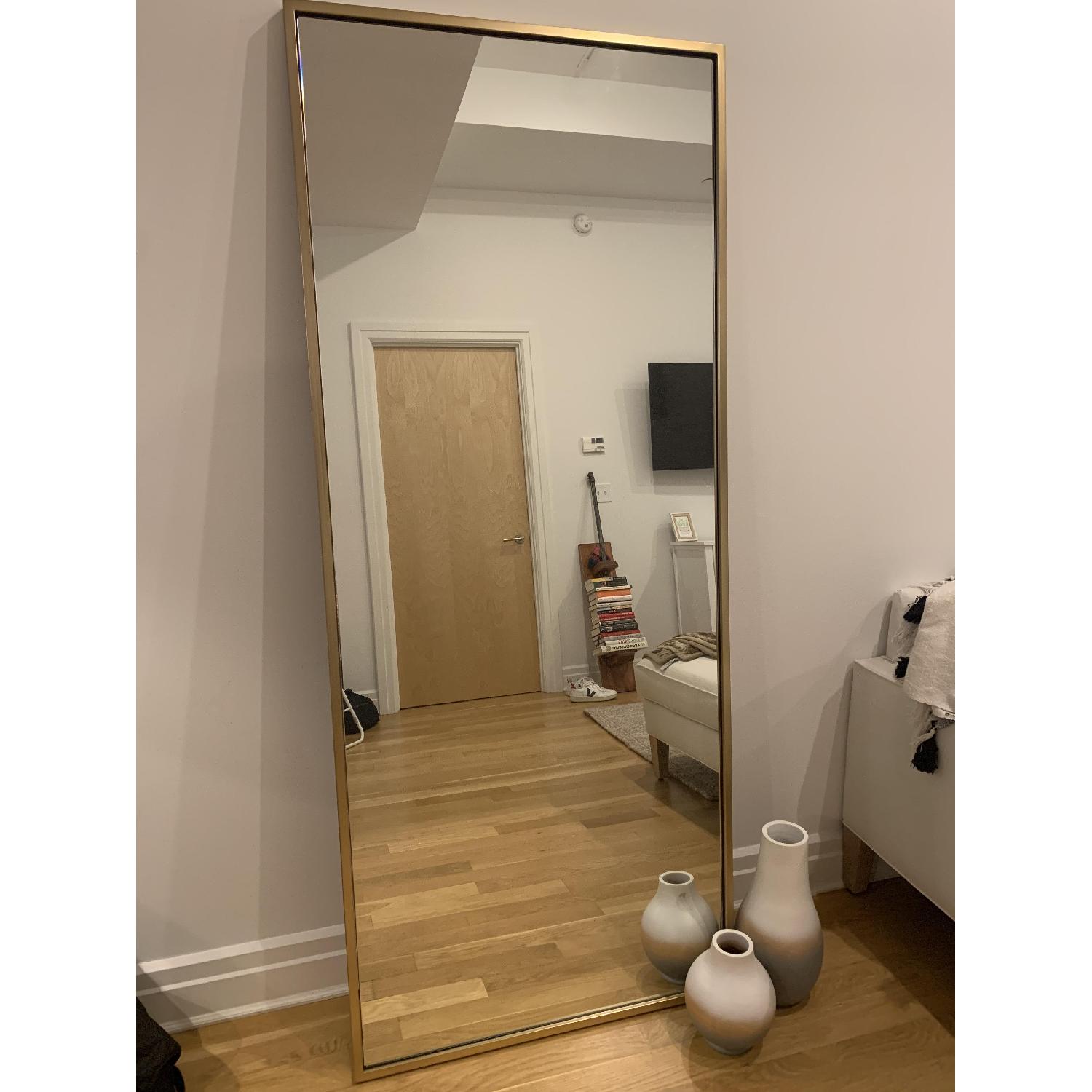 West Elm Metal Framed Floor Mirror Brass Aptdeco