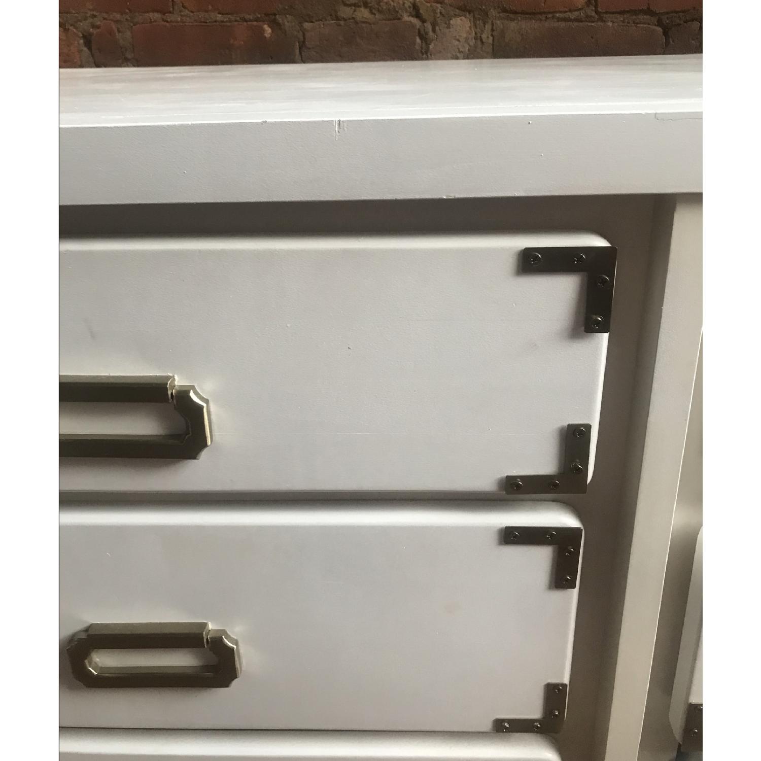 White Art Deco Style Dresser w/ Brass Details - image-3