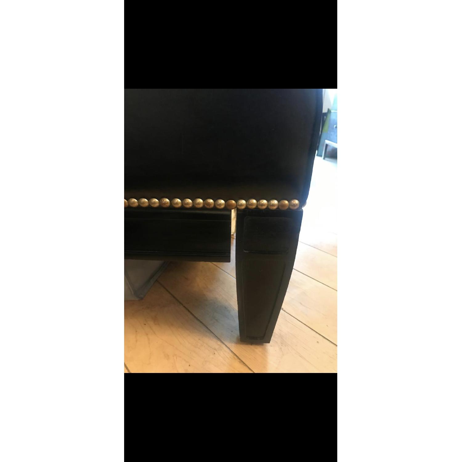 Ralph Lauren Black Leather King Bed w/ Nailheads - image-2