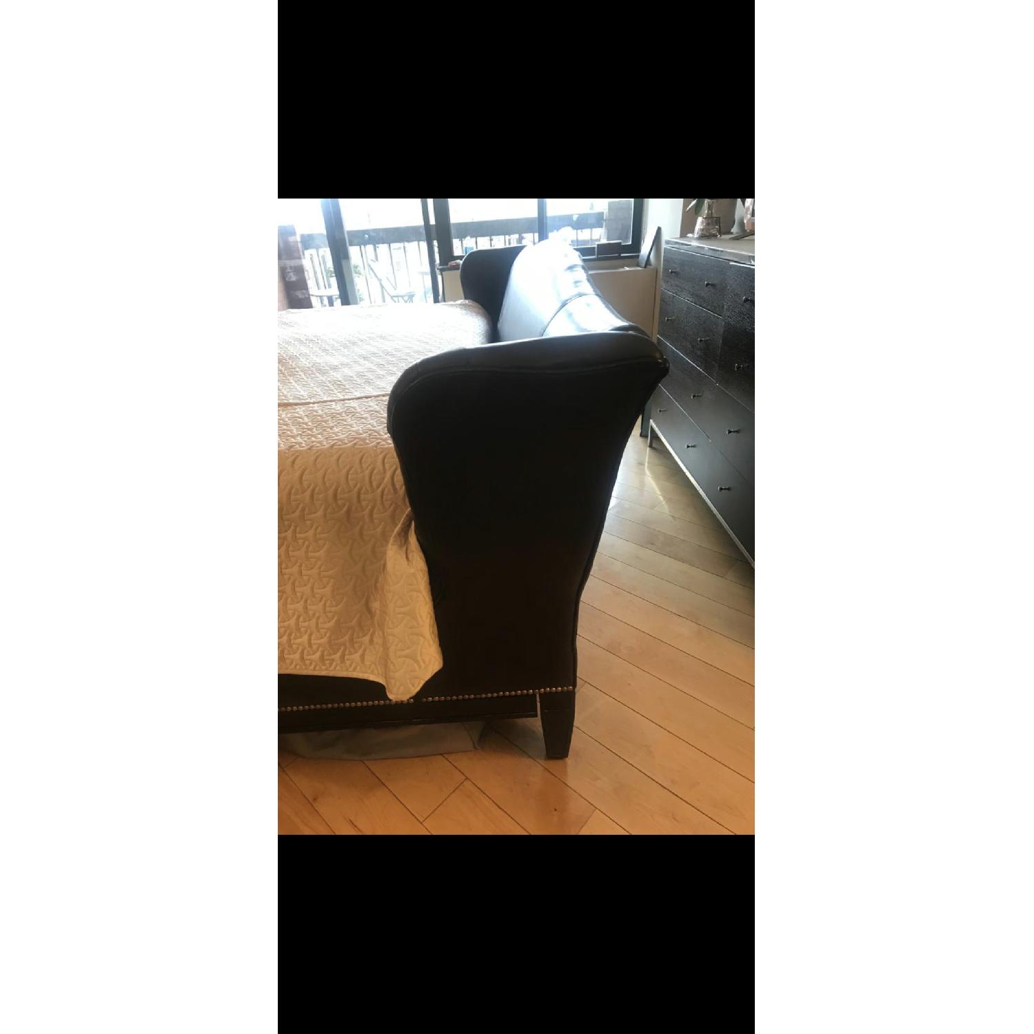 Ralph Lauren Black Leather King Bed w/ Nailheads - image-6