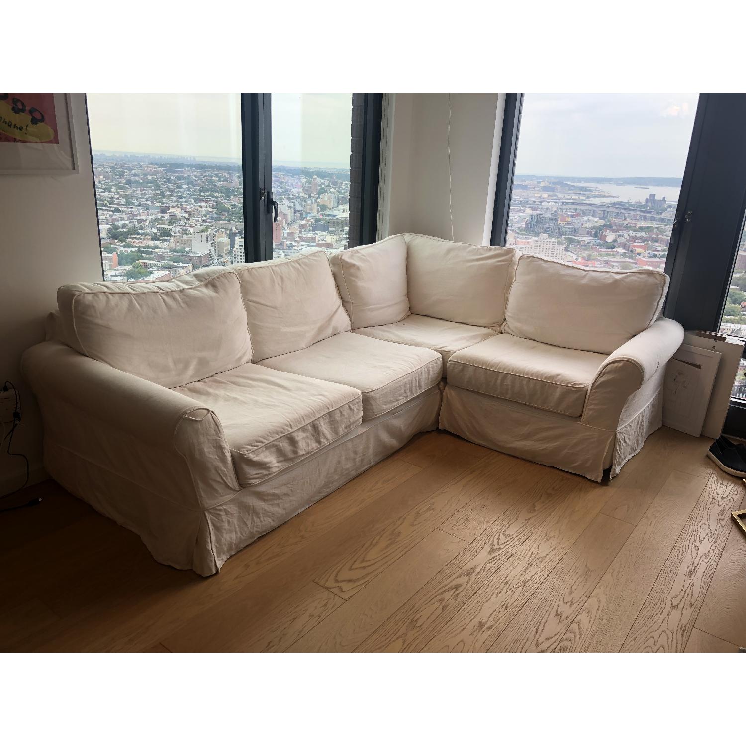 Pottery Barn PB Basic Left Arm 3 Piece Sectional Sofa - image-1