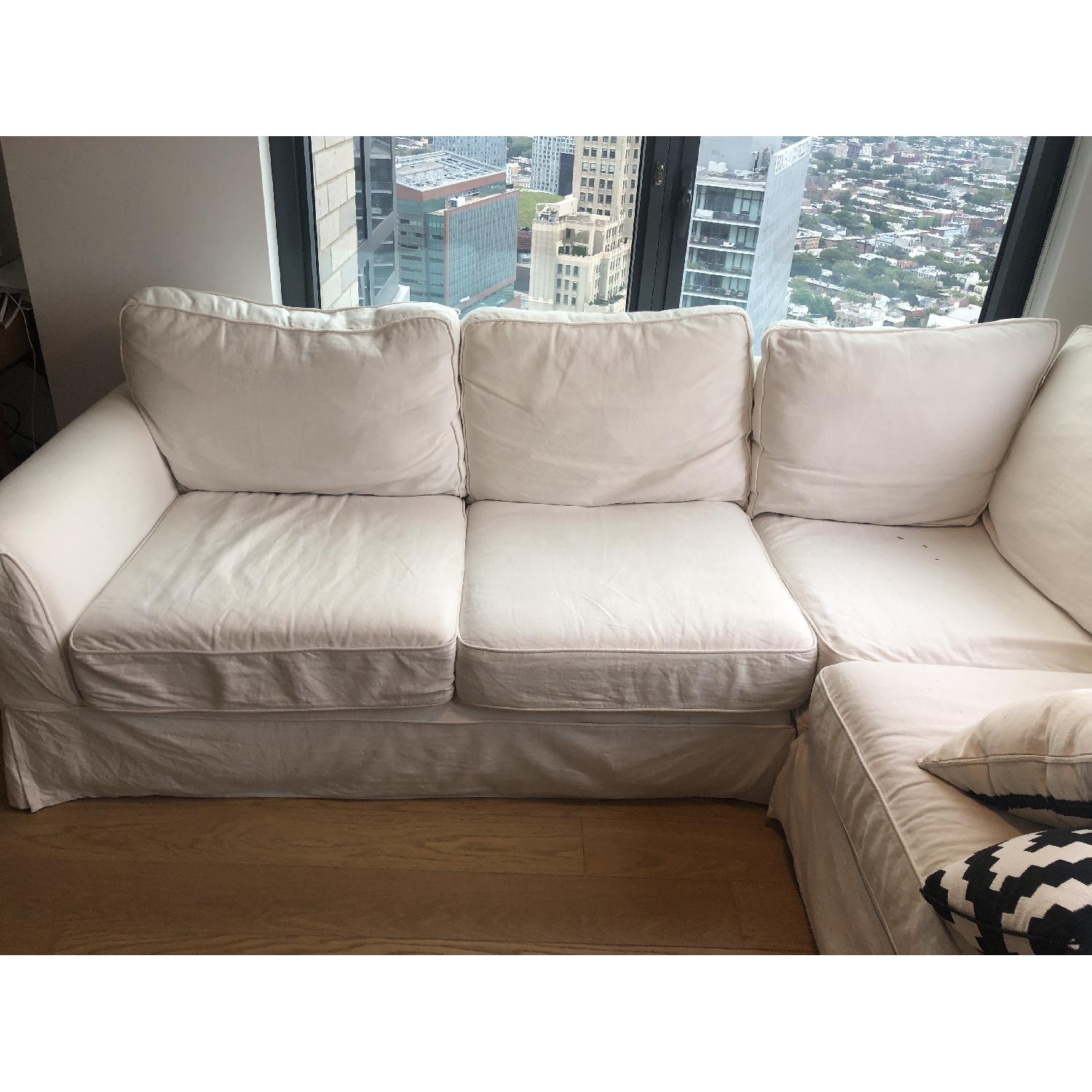 Pottery Barn PB Basic Left Arm 3 Piece Sectional Sofa - image-2