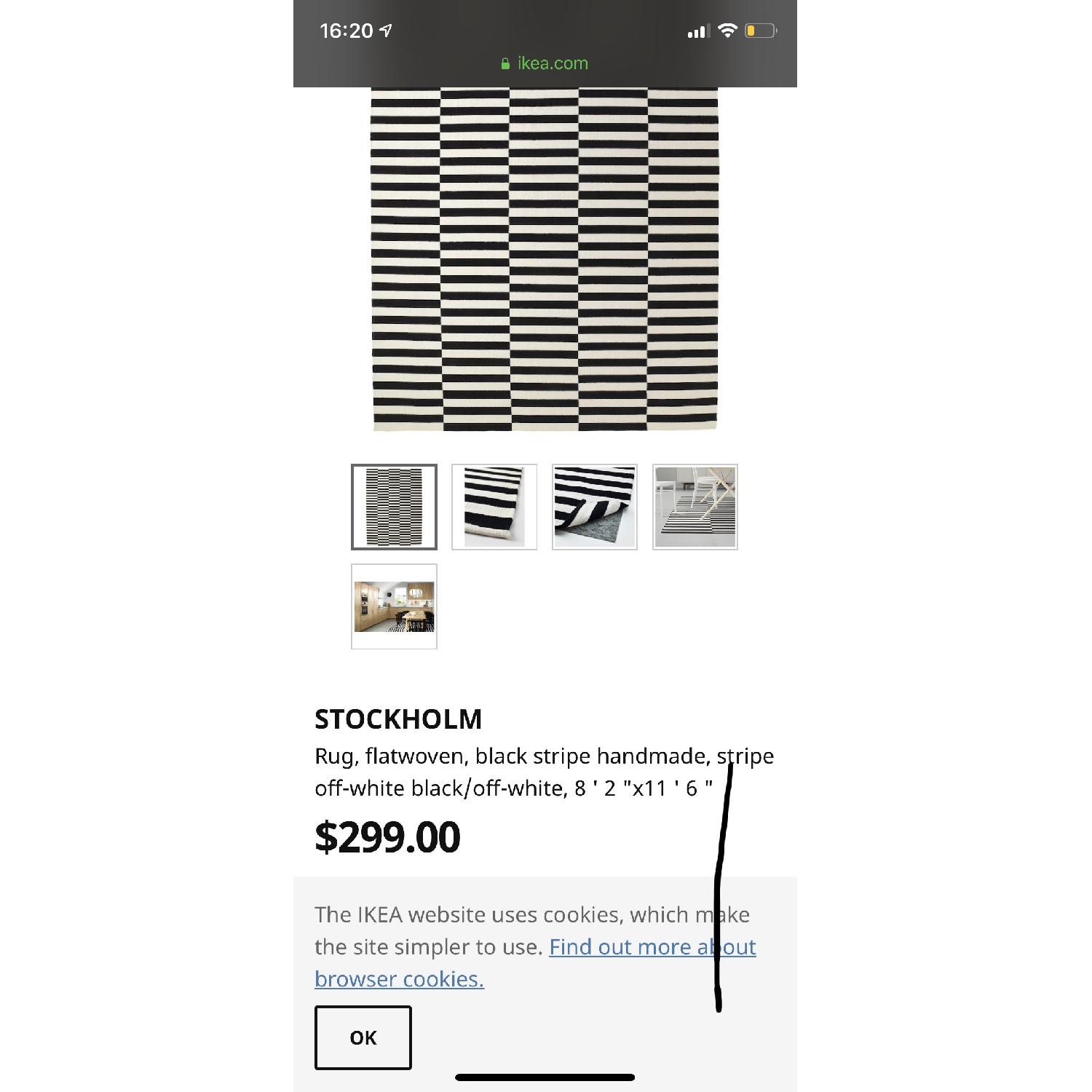 Ikea Stockholm Black & White Area Rug & Pad - image-1