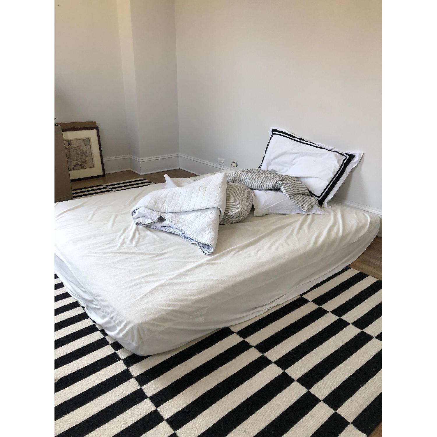 Ikea Stockholm Black & White Area Rug & Pad AptDeco
