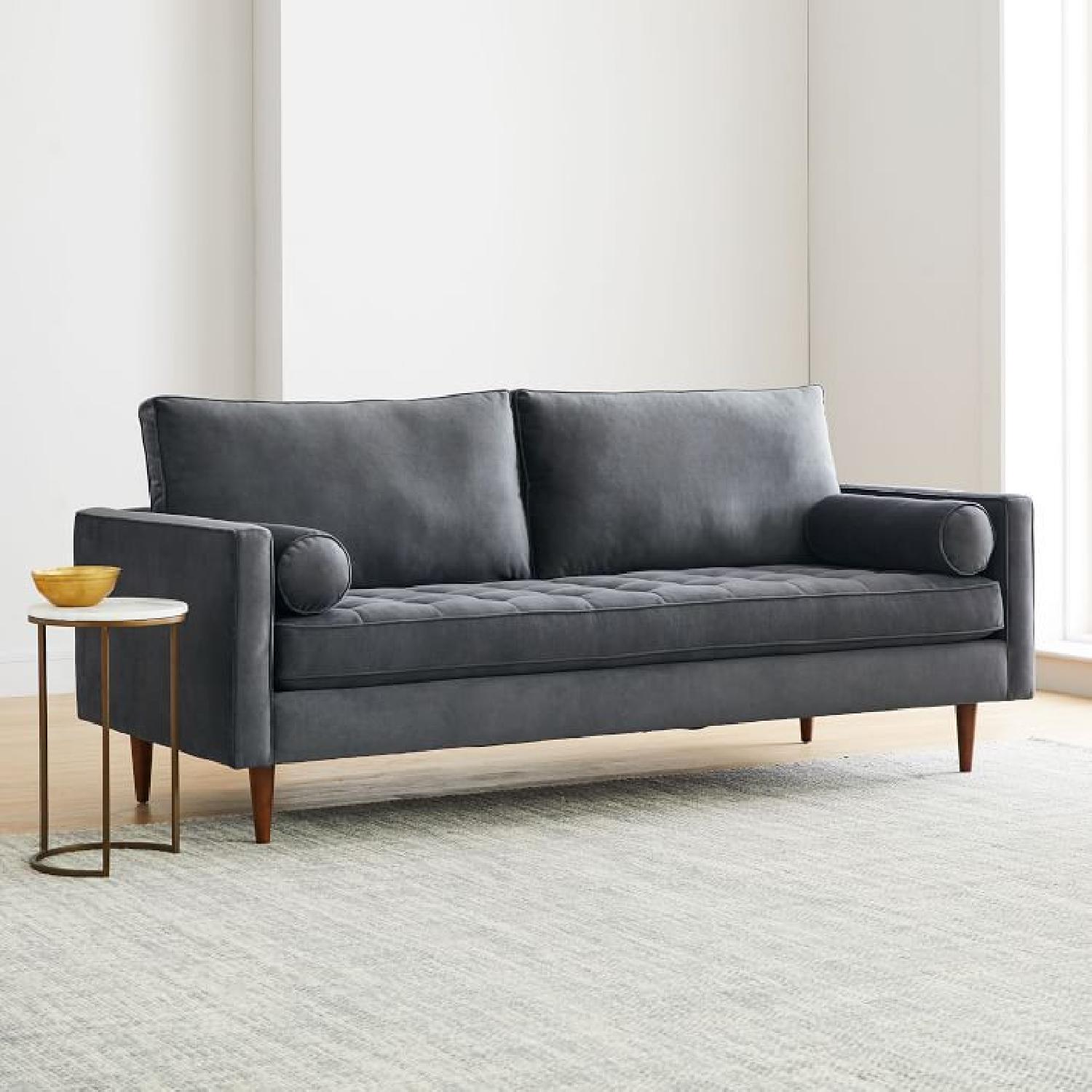 West Elm Monroe MidCentury Tufted Seat Sofa AptDeco