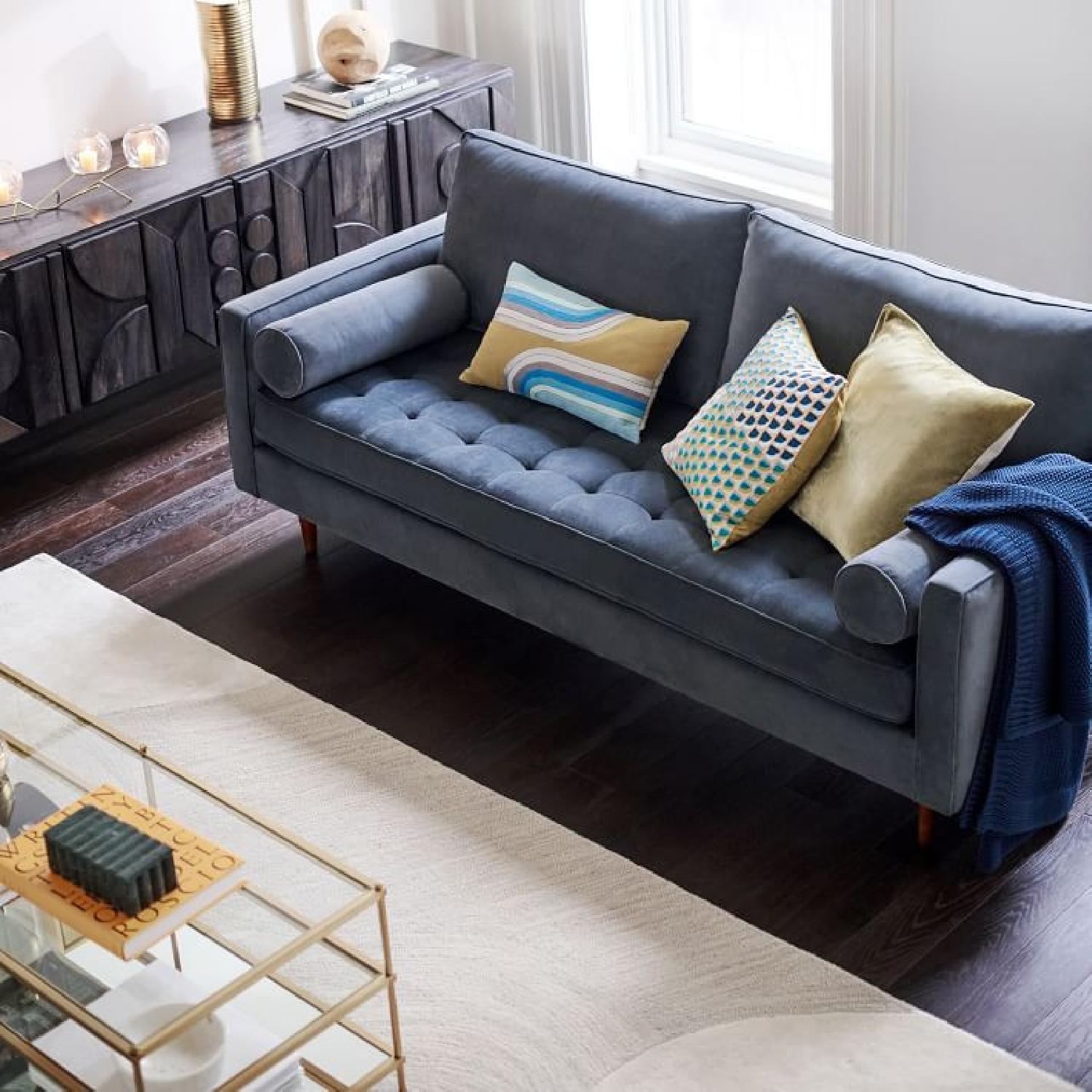 West Elm Monroe MidCentury Tufted Seat Sofa AptDeco