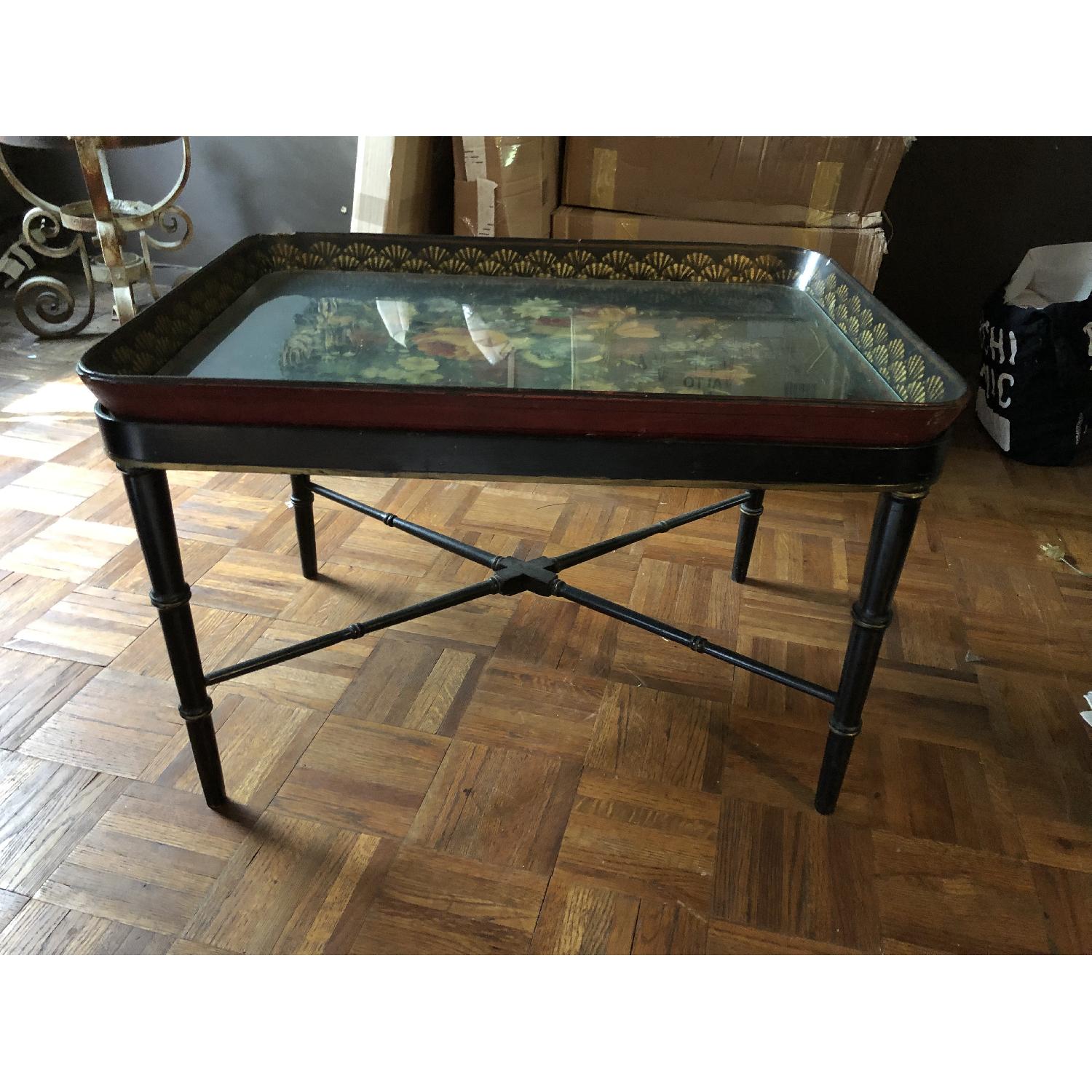 ANTIQUE HAND PAINTED TRAY TABLE- Victorian - image-7