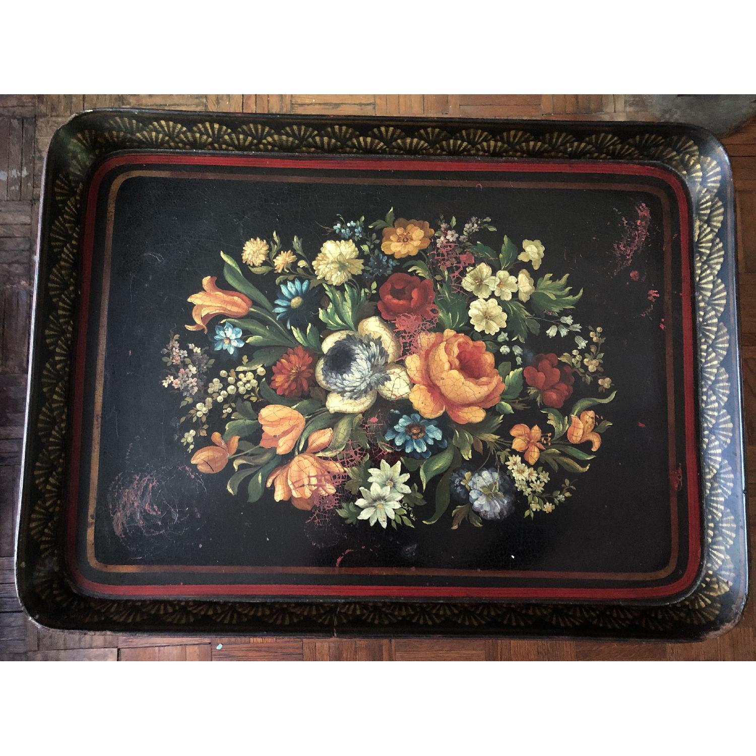 ANTIQUE HAND PAINTED TRAY TABLE- Victorian - image-5