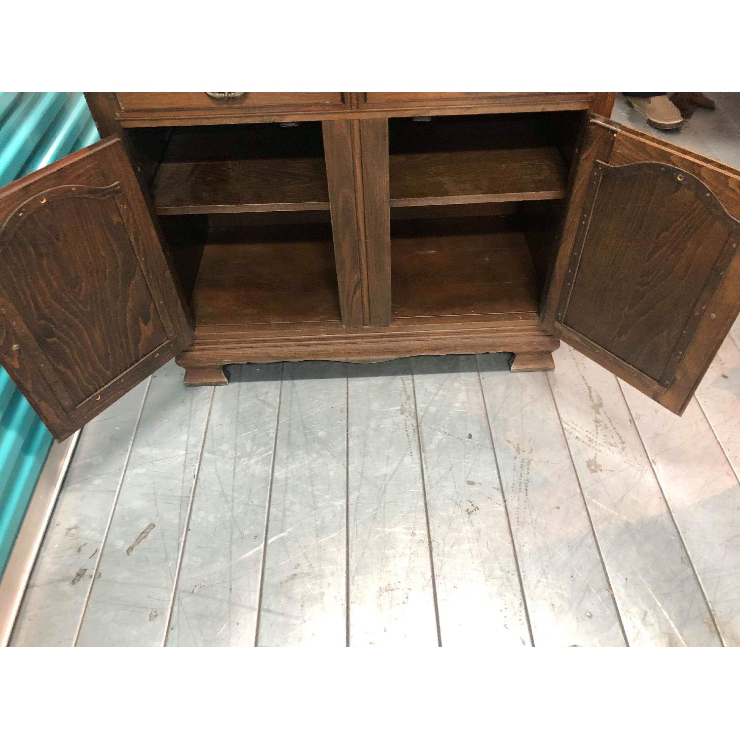 Vintage 1970s Solid Wood Cabinet/Hutch - image-6