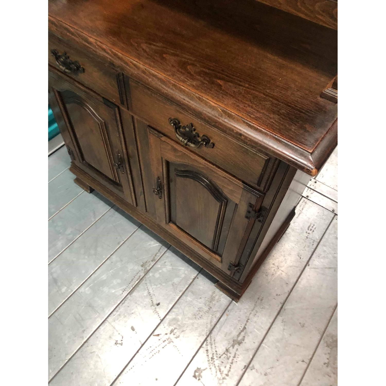 Vintage 1970s Solid Wood Cabinet/Hutch - image-7
