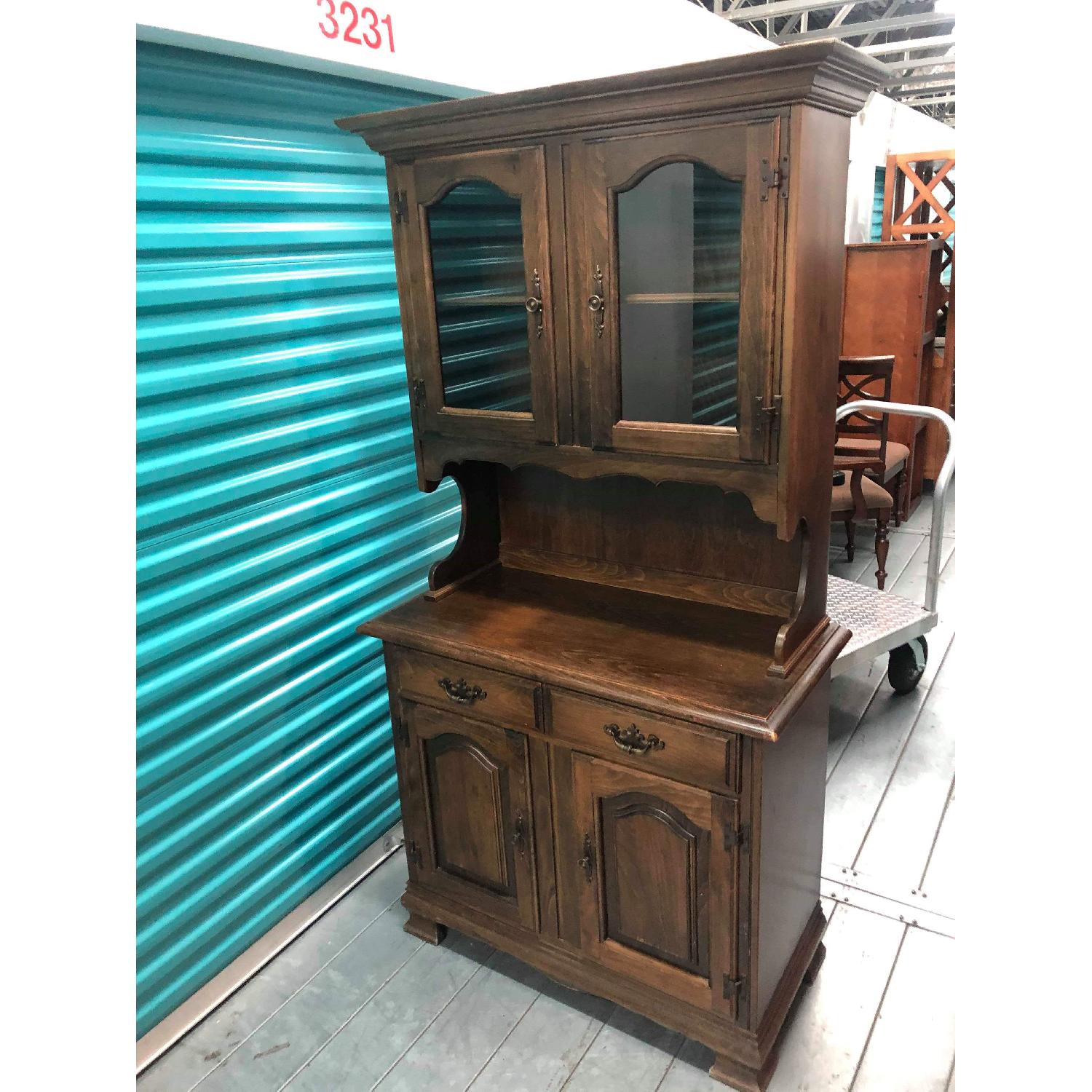 Vintage 1970s Solid Wood Cabinet/Hutch - image-14