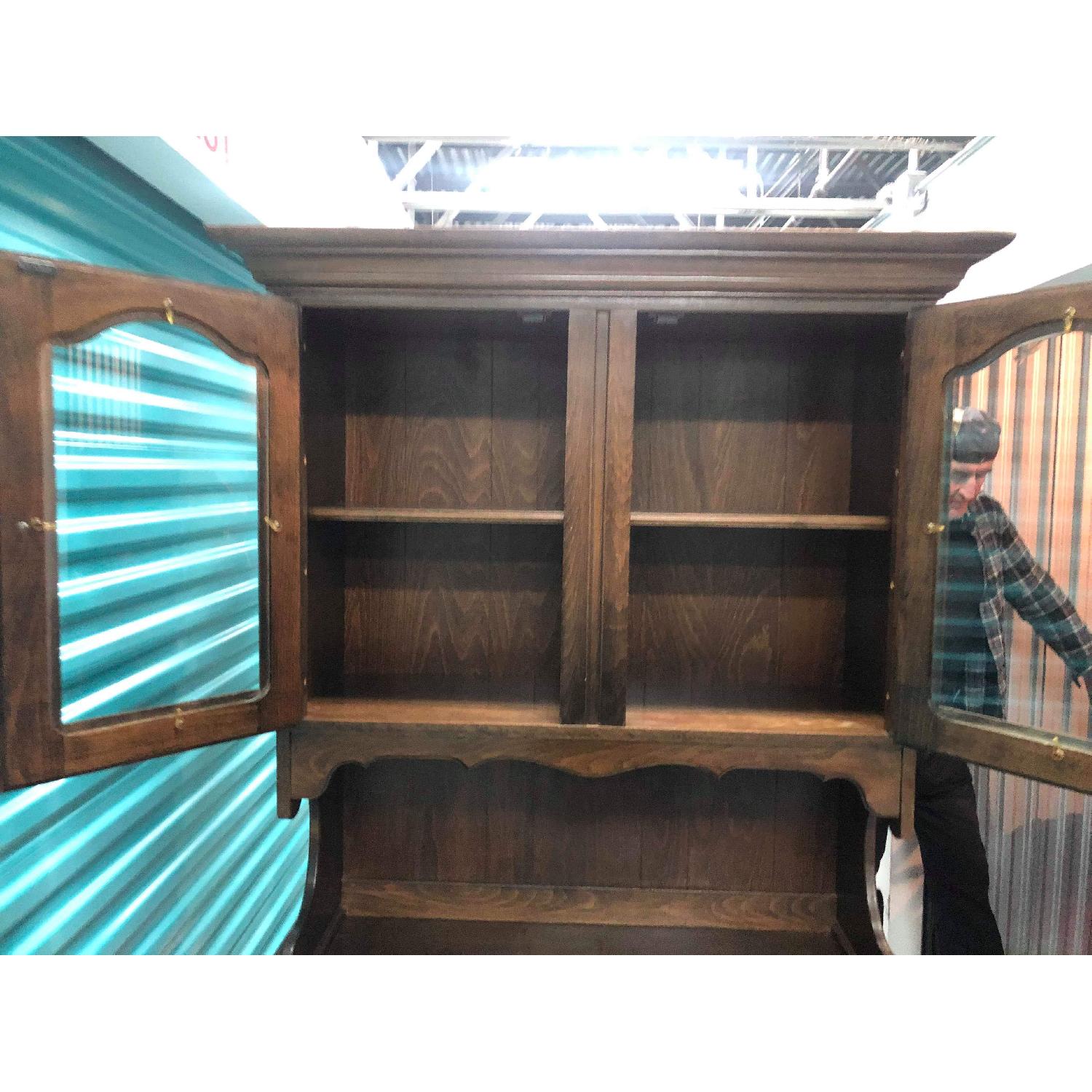 Vintage 1970s Solid Wood Cabinet/Hutch - image-9
