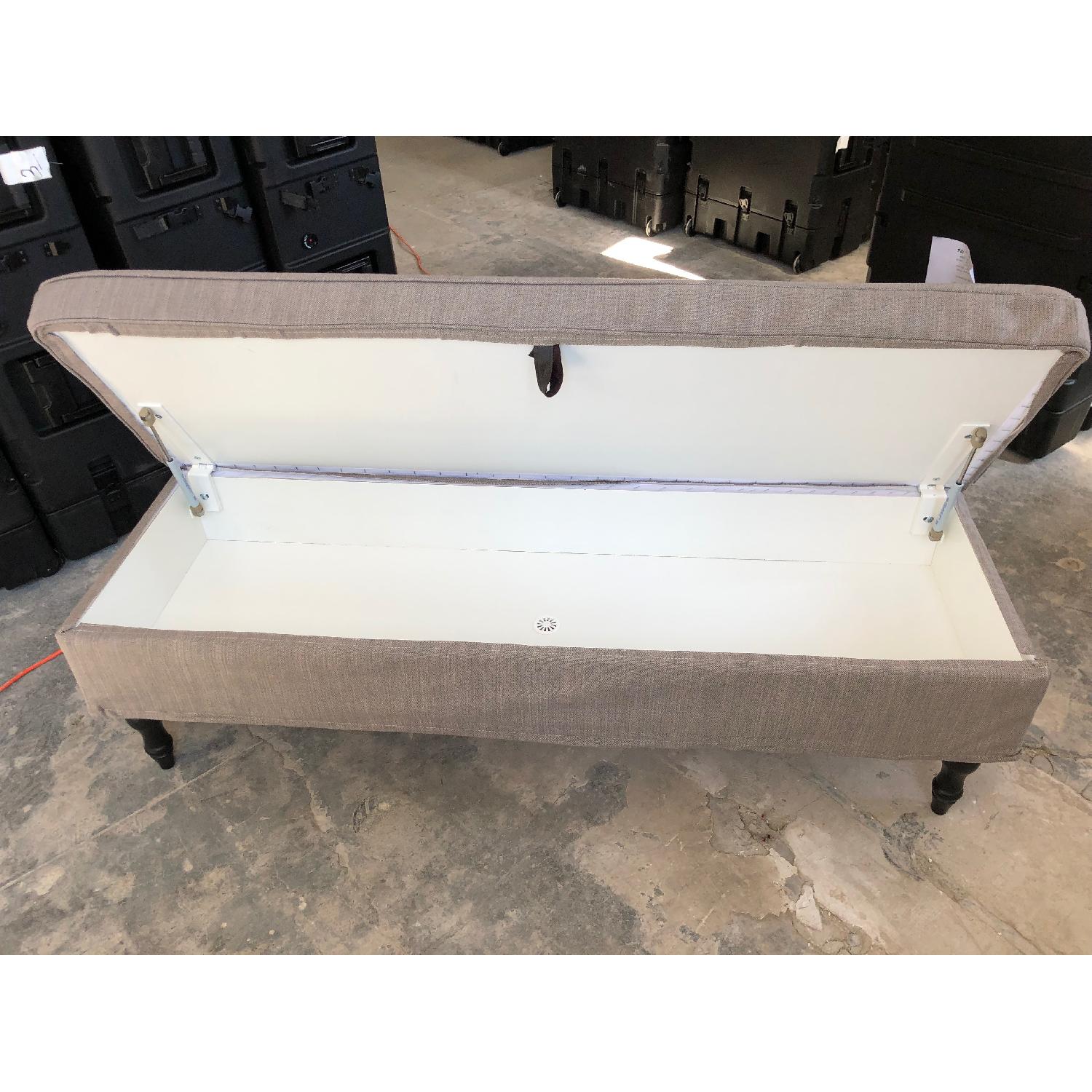 Ikea Stocksund Bench in Nolhaga Gray-Beige/Light Brown Wood - image-2