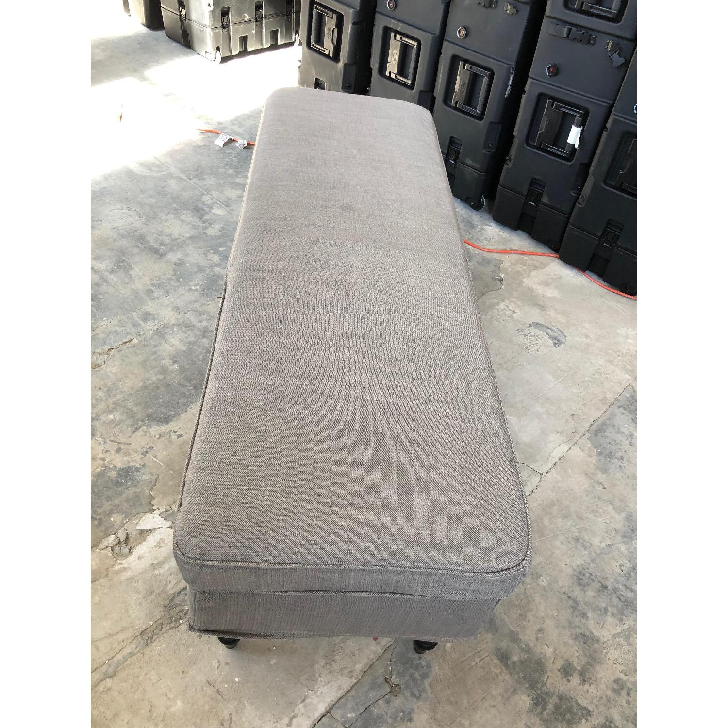 Ikea Stocksund Bench in Nolhaga Gray-Beige/Light Brown Wood - image-3